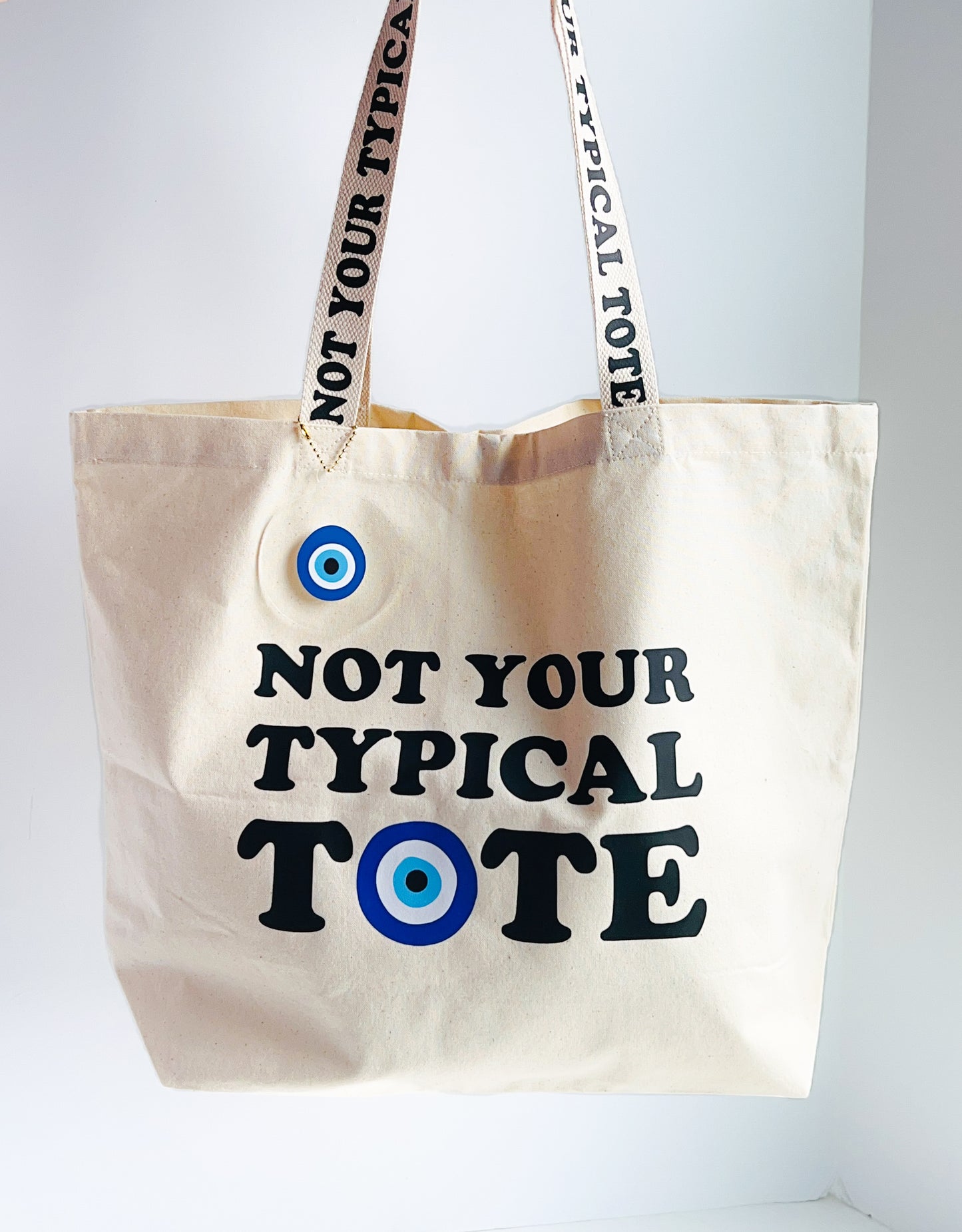 Not Your Typical Tote Bag With Evil Eye Letter Strap