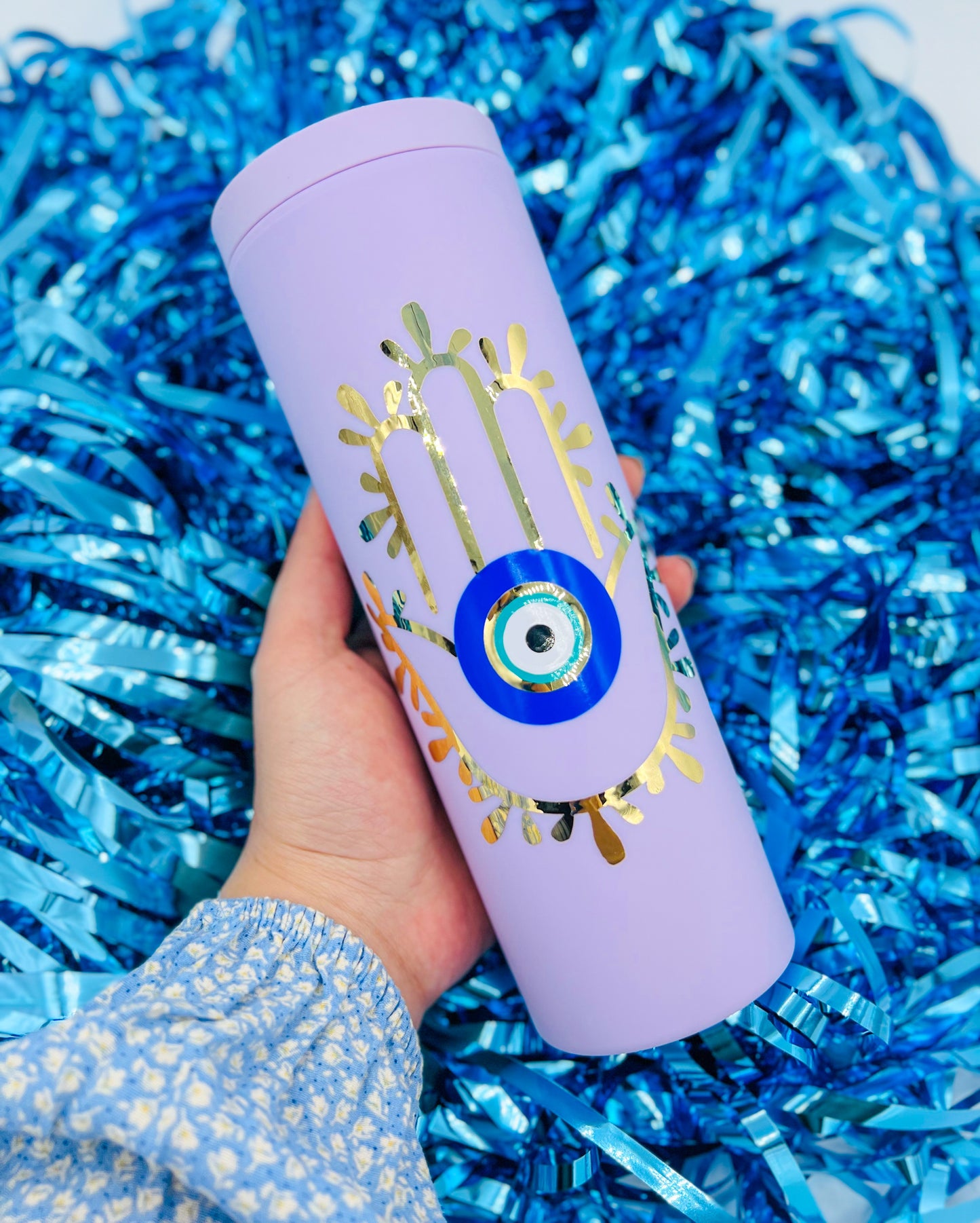 Hamsa Hand With Evil Eye Matte Tumbler