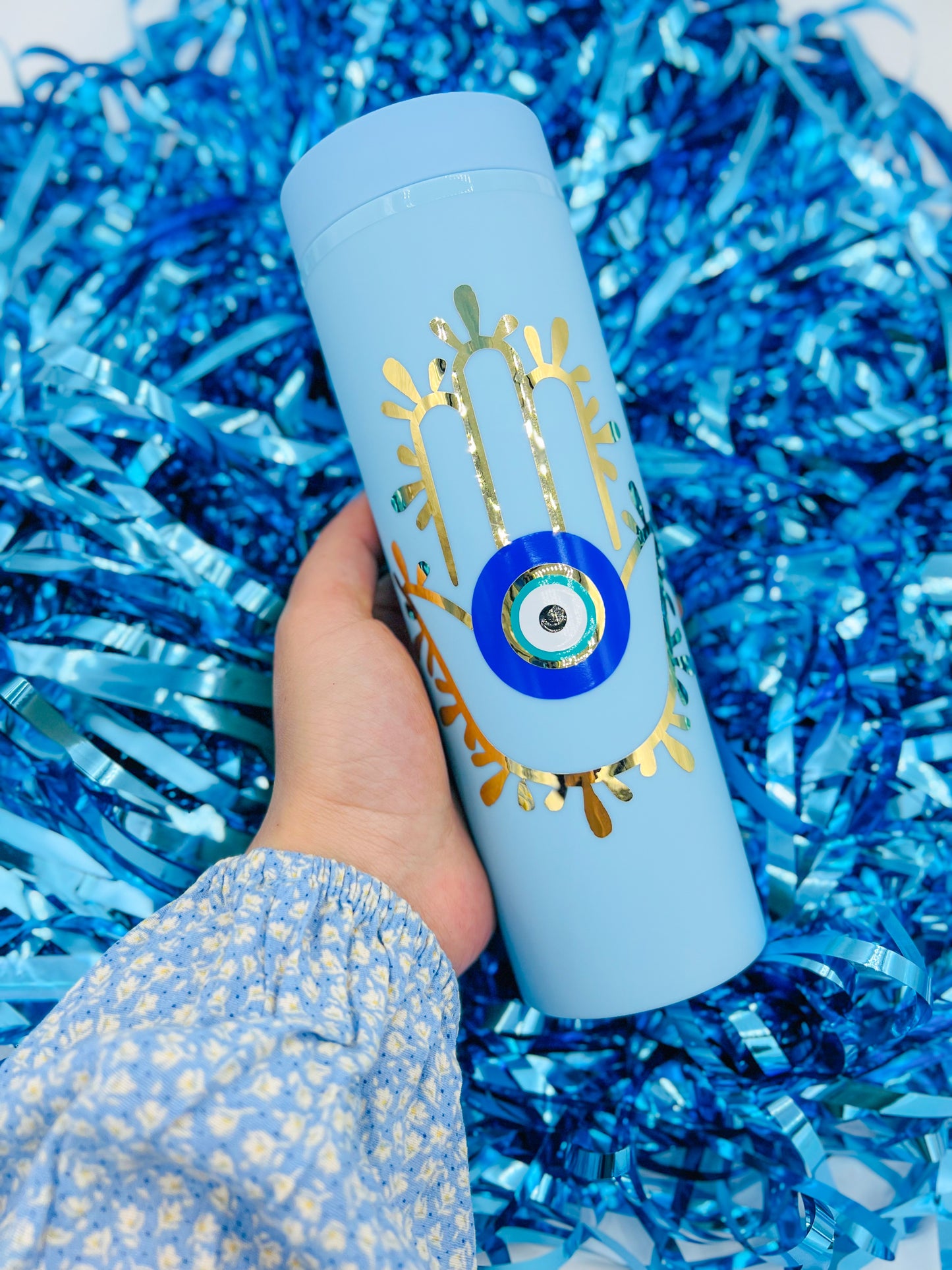 Hamsa Hand With Evil Eye Matte Tumbler