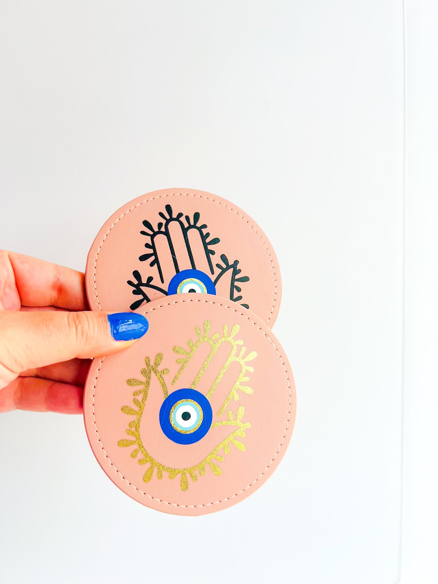 Pink Evil Eye Drink Coasters