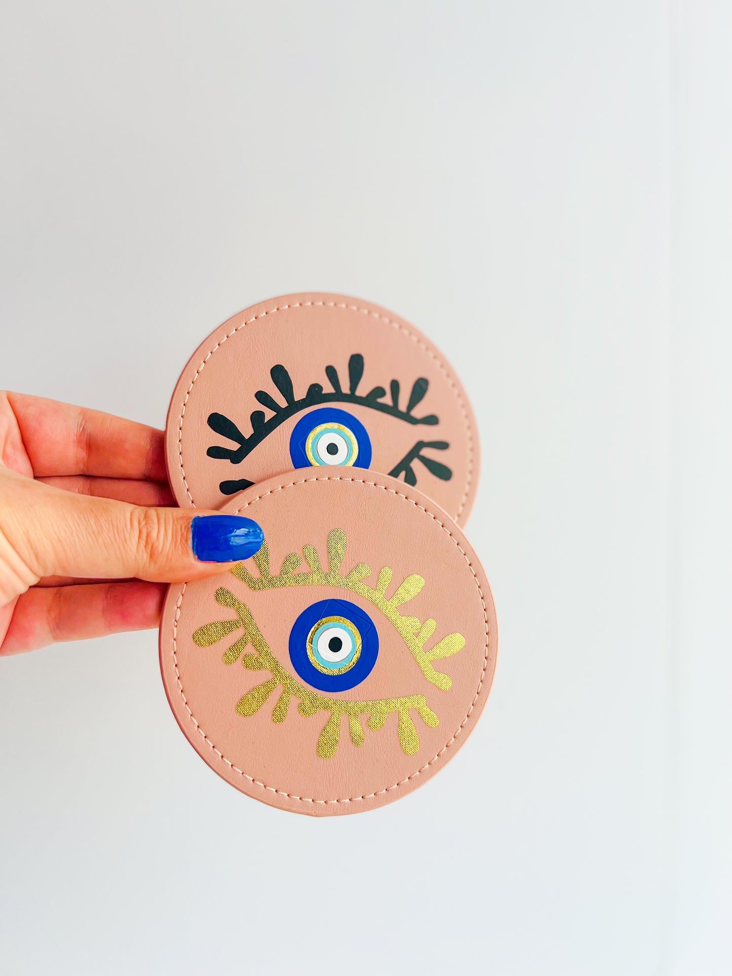 Pink Evil Eye Drink Coasters