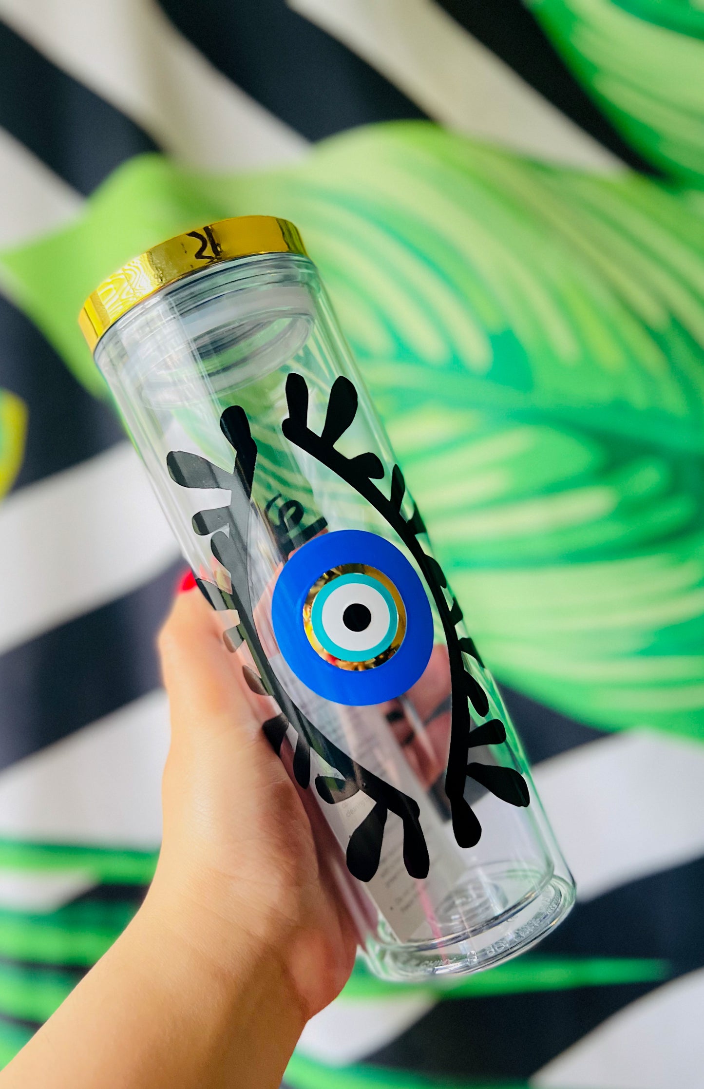 Evil Eye Tumbler With Your Name Evil Eye Design Amida By Zaa Custom Tumbler