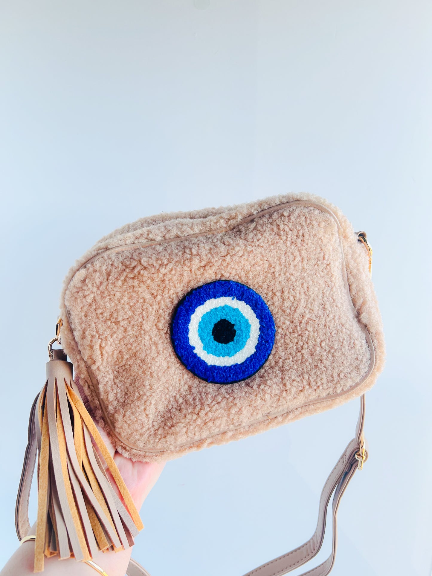 Evil Eye Fluffy Crossbody Bag