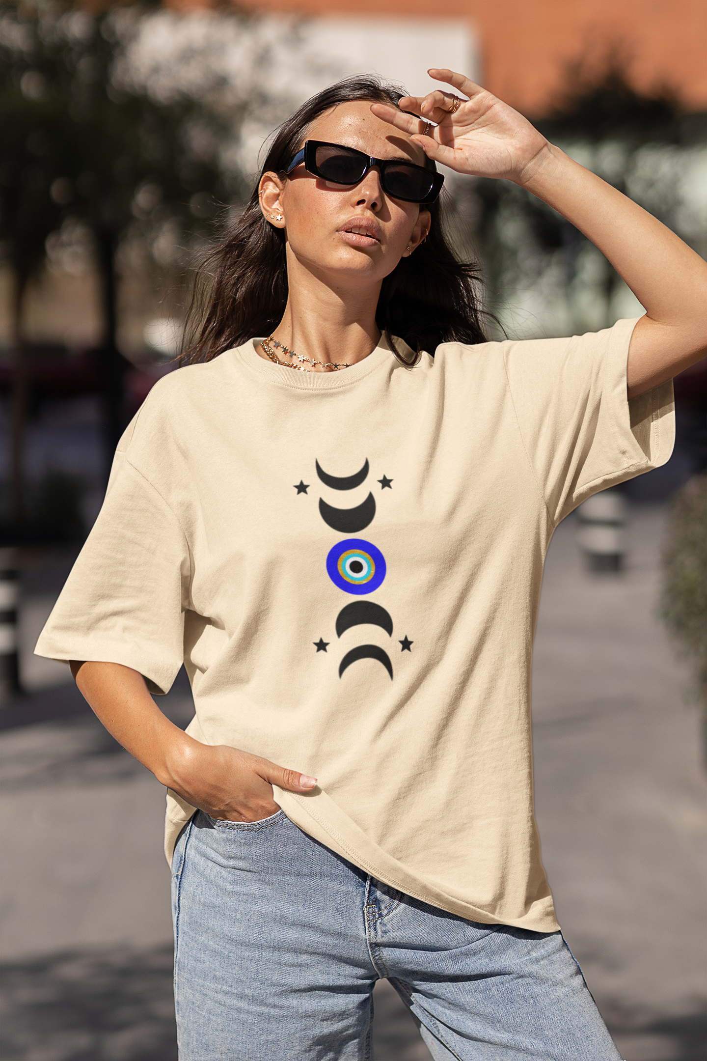 Moon Phases Evil Eye T shirt