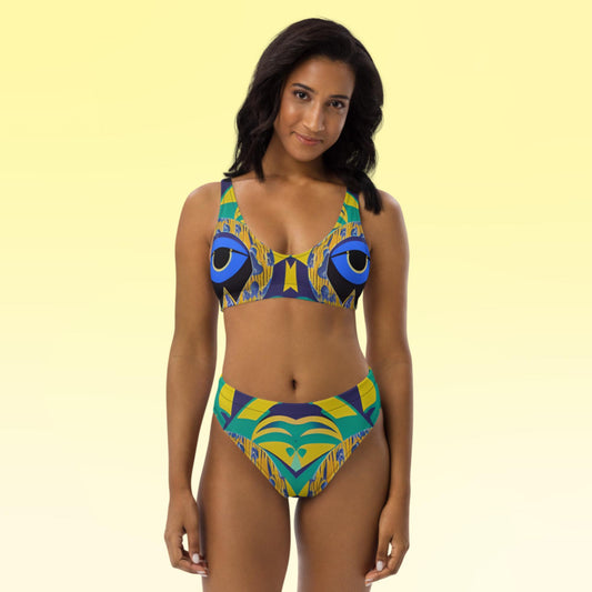 Mesopotamian Garden Recycled high-waisted bikini