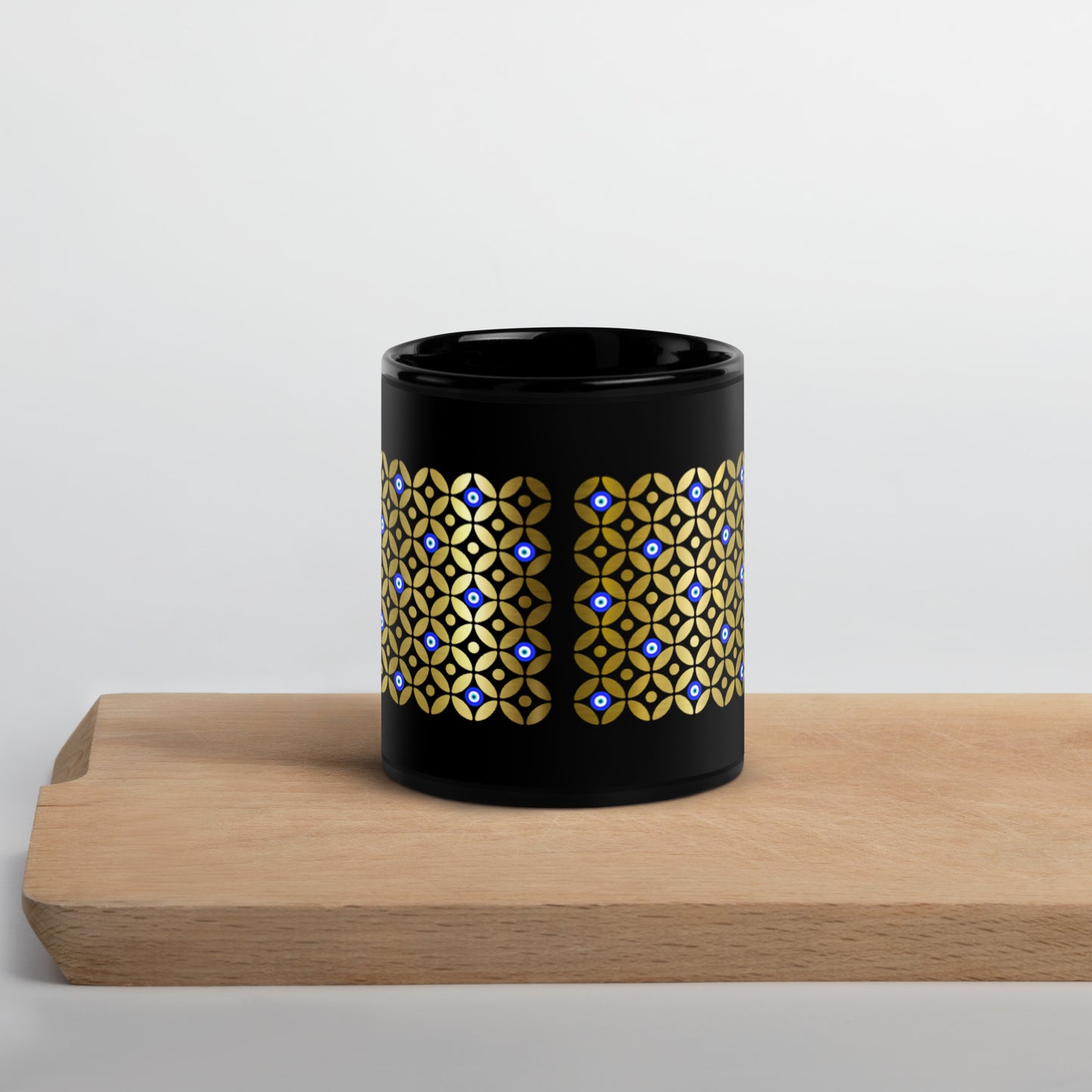 Pattern Gold Black Glossy Mug