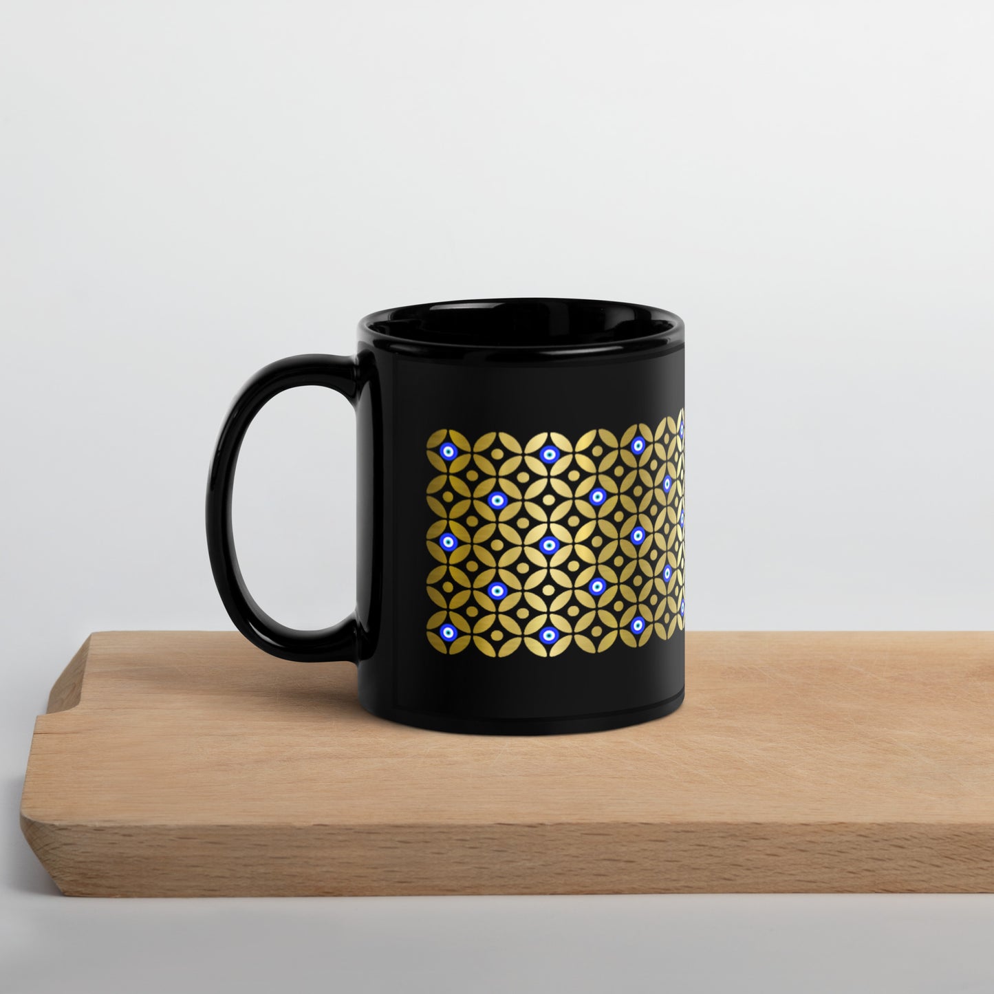 Pattern Gold Black Glossy Mug