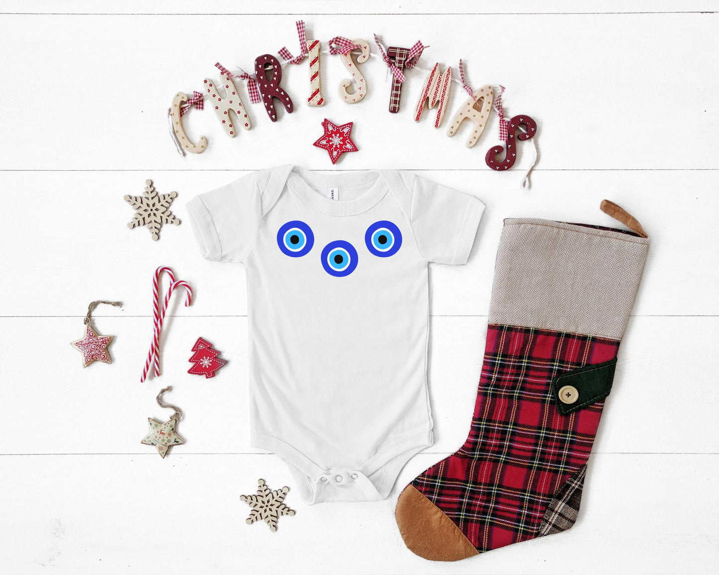 Evil Eye Design Baby Bodysuit Onesie Custom Made Cute Baby Onesie