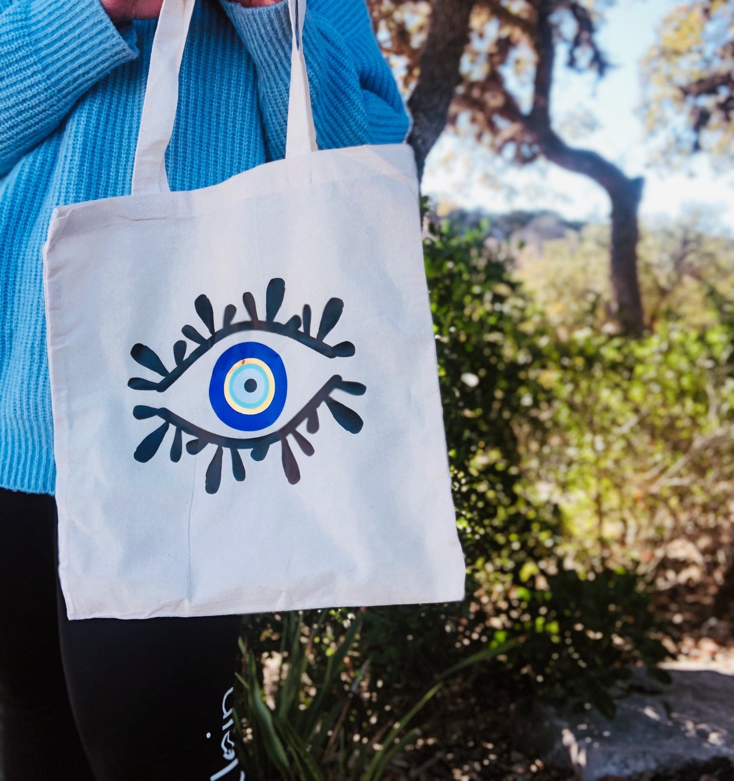 Evil Eye Design Amida Eye Handmade Tote Bag