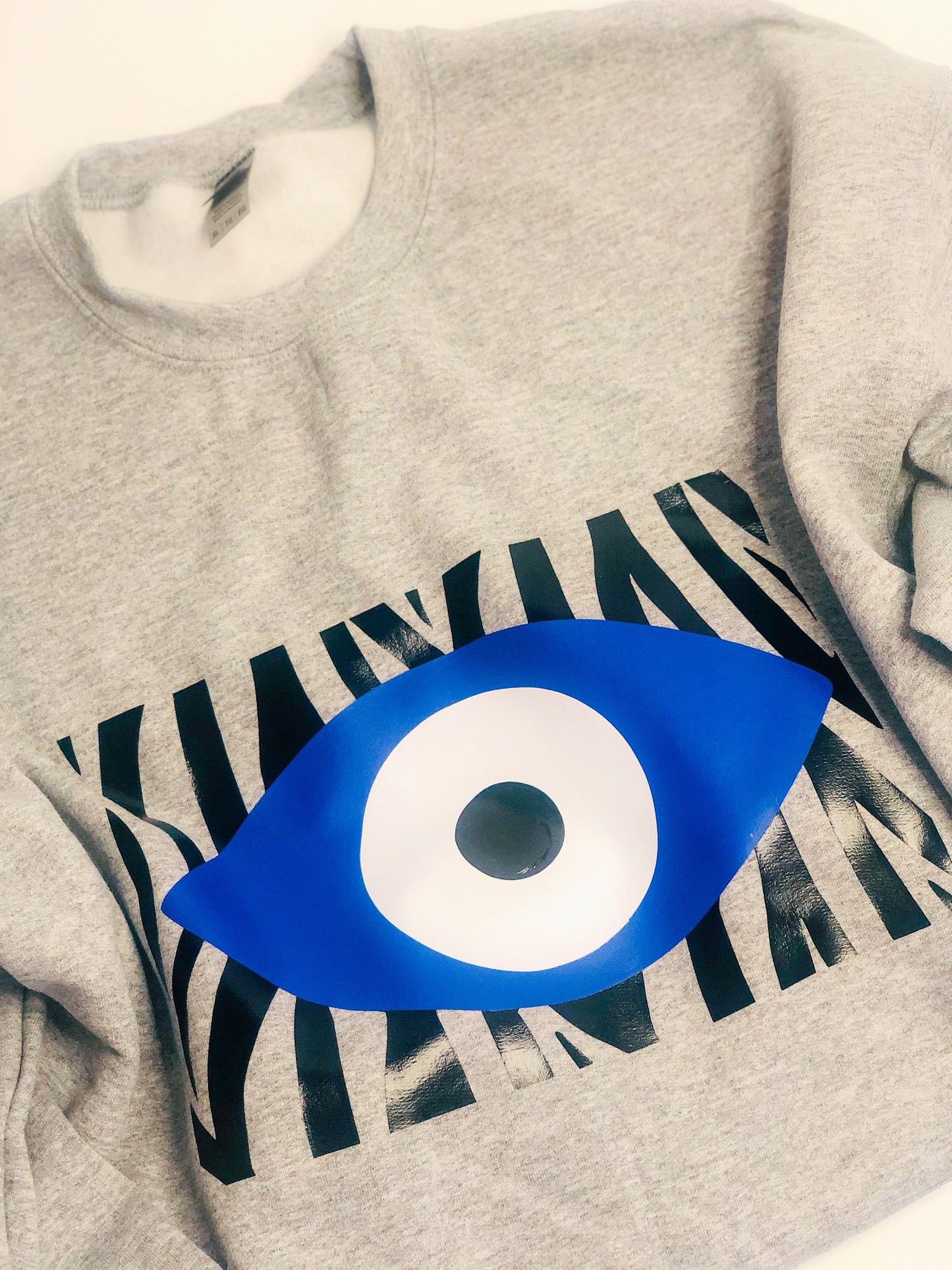 Zebra Sweatshirt With Evil Eye Design Amida By Zaa/ Crew Neck Adult Sweatshirt Hoodie T-Shirt Custom Made