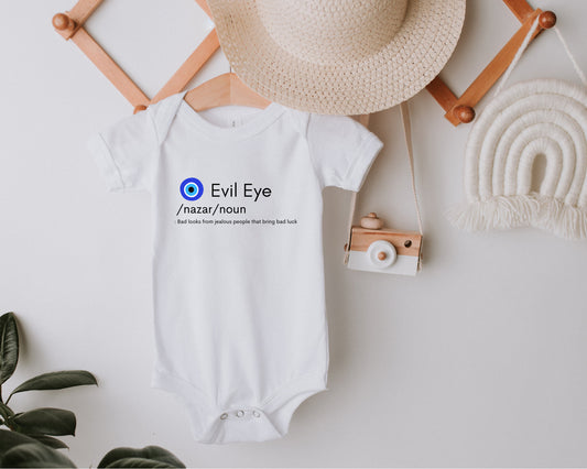 Evil Eye Design Baby Bodysuit Onesie Custom Made Cute Baby Onesie Evil Eye Meaning