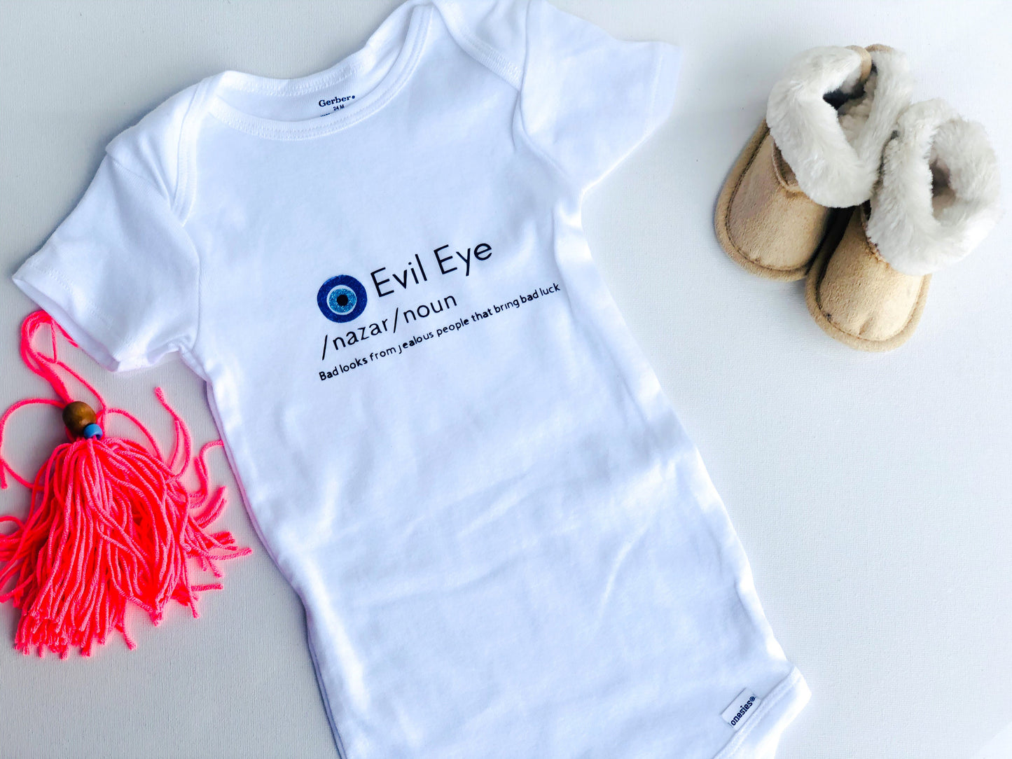 Evil Eye Design Baby Bodysuit Onesie Custom Made Cute Baby Onesie Evil Eye Meaning