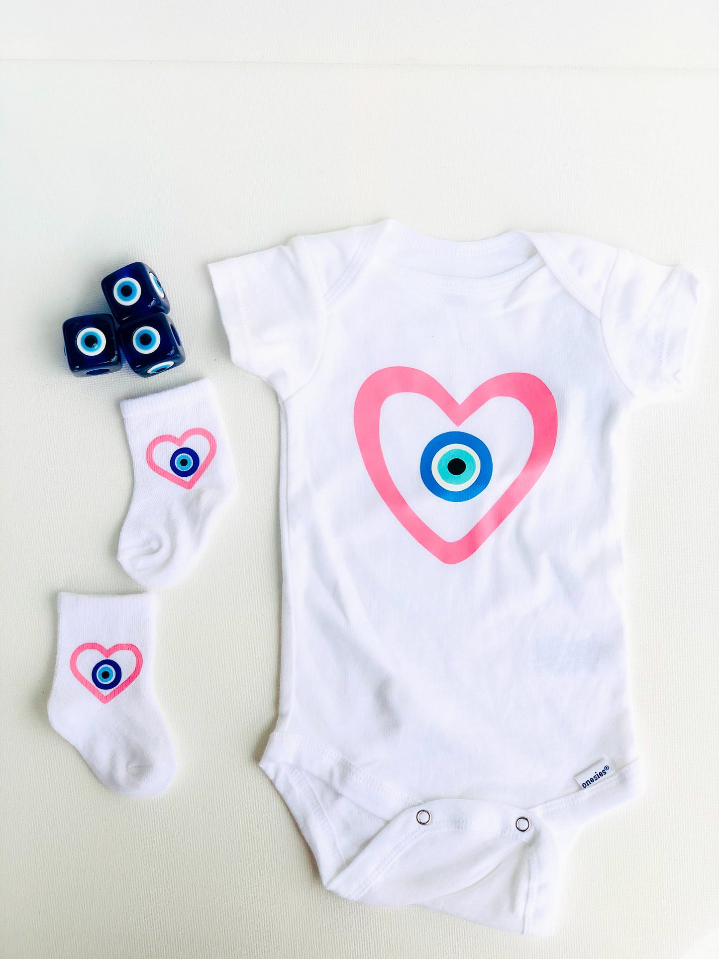 Evil Eye Baby Gift Set With Socks For Baby Shower Gift Set