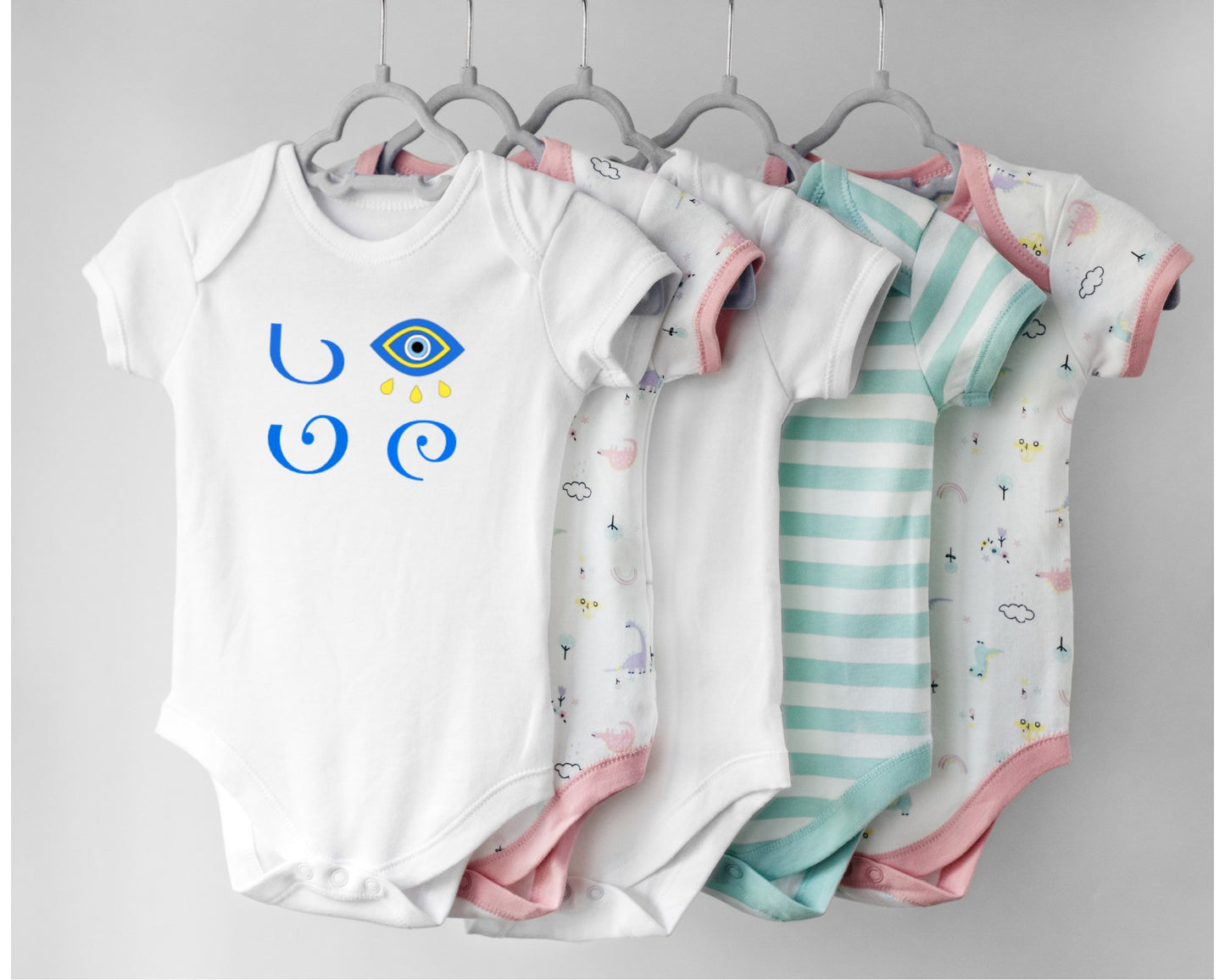 Evil Eye Design Love  Bodysuit Baby Onesie Cute Bodysuit Custom Made Babyshower Gift