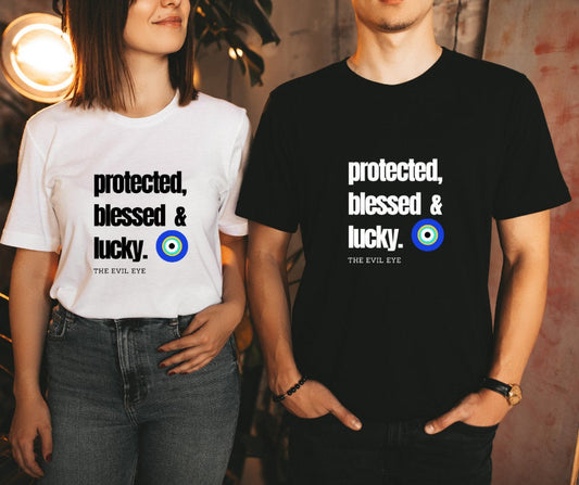 Evil Eye Design Protected Blessed Lucky Tshirt The Evil Eye Custom Made Tshirt