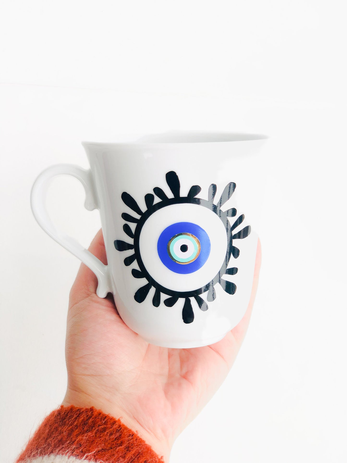 Evil Eye Design Personalized Mug Custom Gift With Your Name Sun Evil Eye Mug