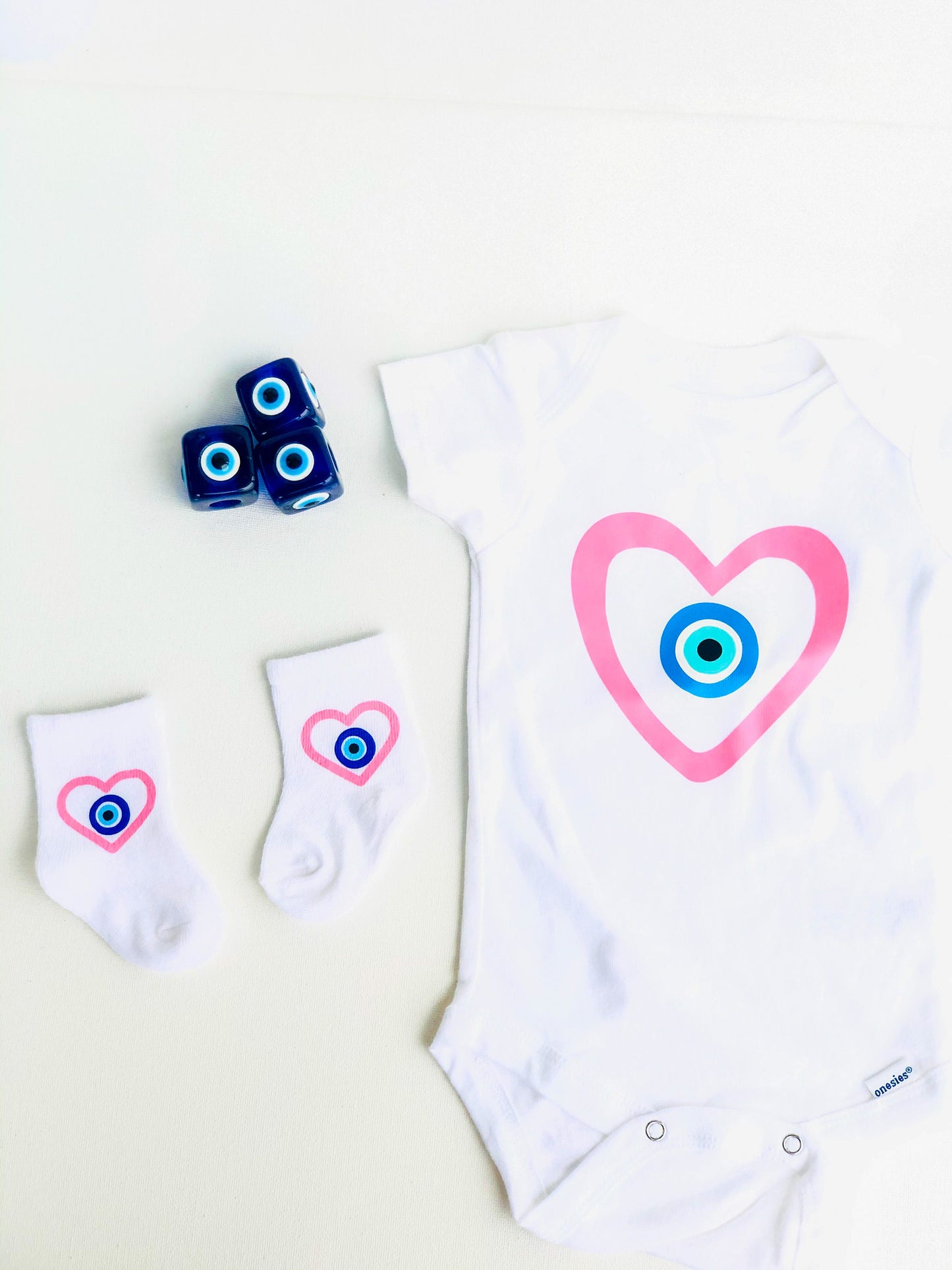 Evil Eye Baby Gift Set With Socks For Baby Shower Gift Set