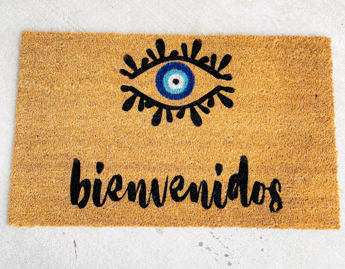 Evil Eye Design Door Mat Custom Door Mat Spanish Version