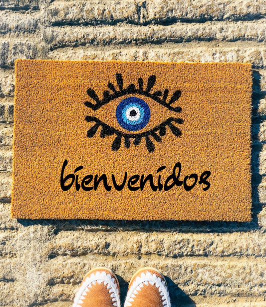 Evil Eye Design Door Mat Custom Door Mat Spanish Version