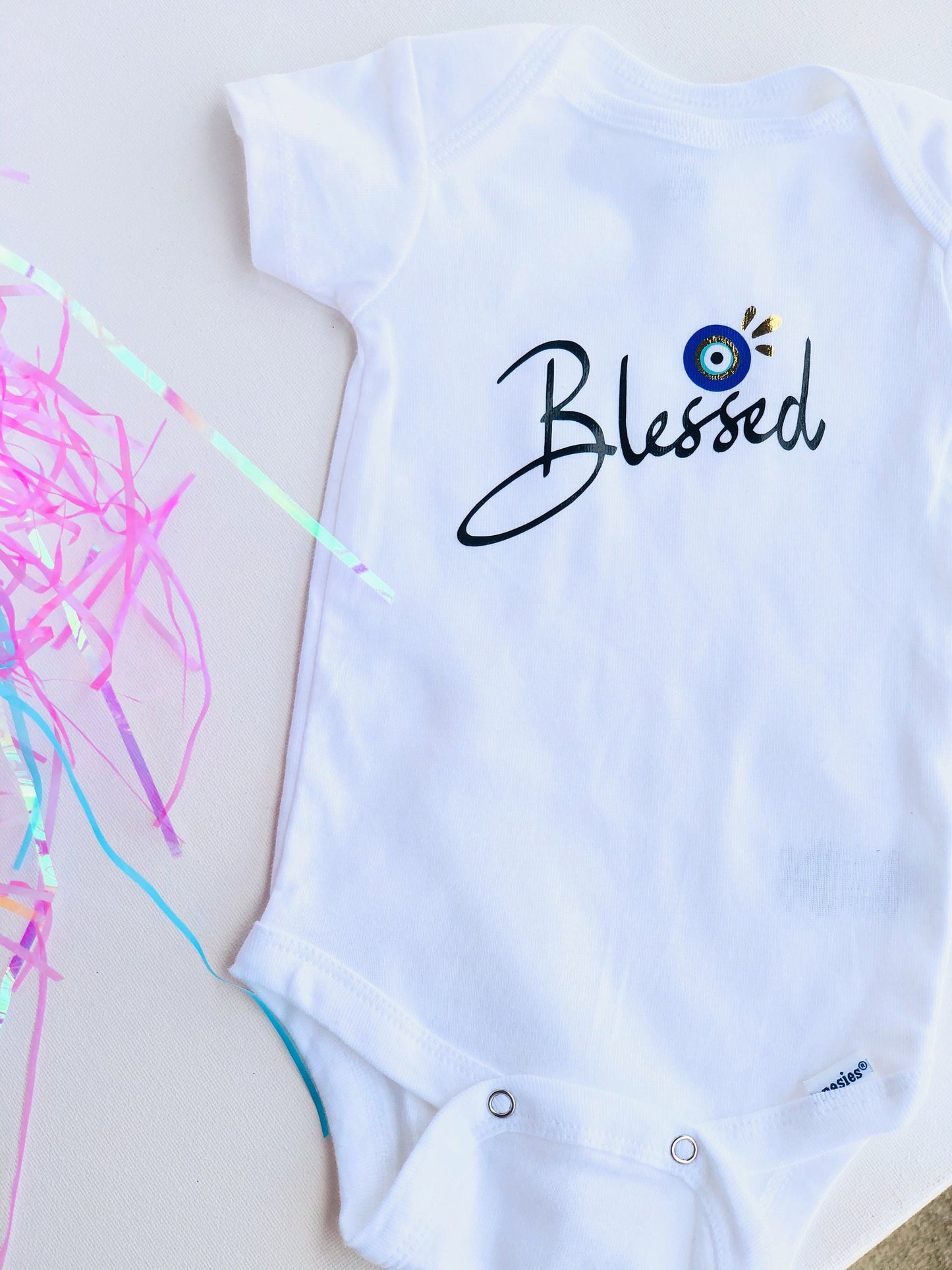 Blessed Baby Onesie With Evil Eye Design By Zaa Custom Baby Bodysuit Blessed Evil Eye