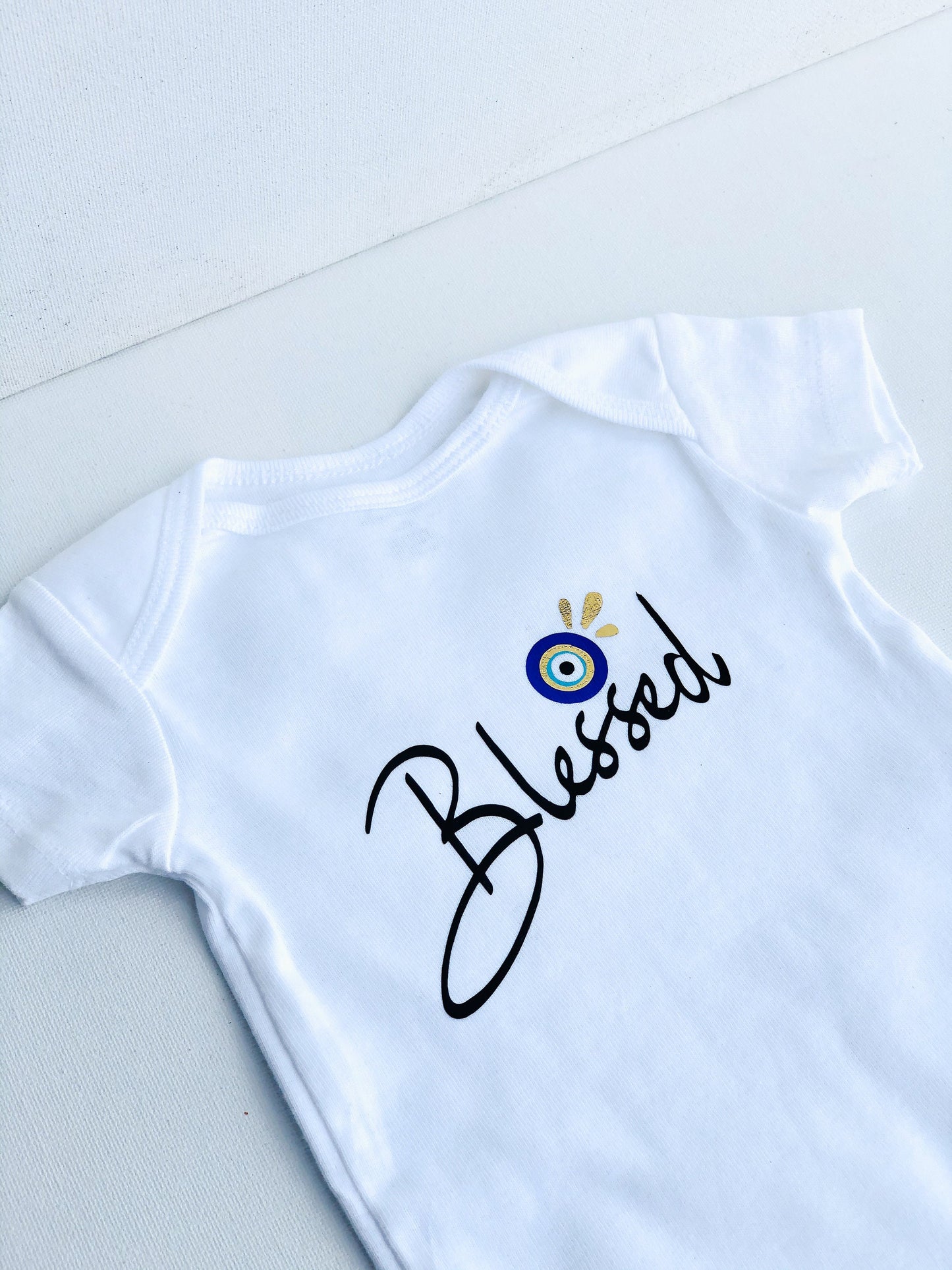 Blessed Baby Onesie With Evil Eye Design By Zaa Custom Baby Bodysuit Blessed Evil Eye