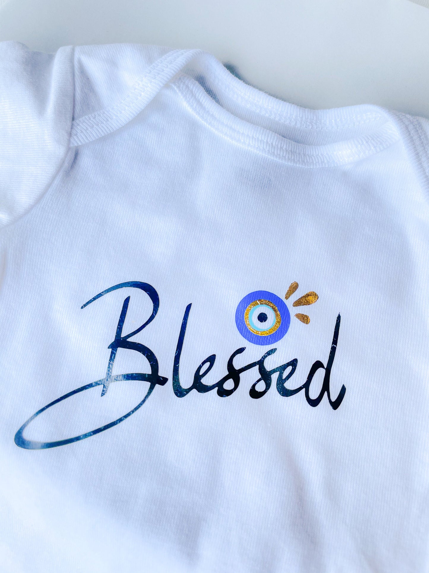 Blessed Baby Onesie With Evil Eye Design By Zaa Custom Baby Bodysuit Blessed Evil Eye