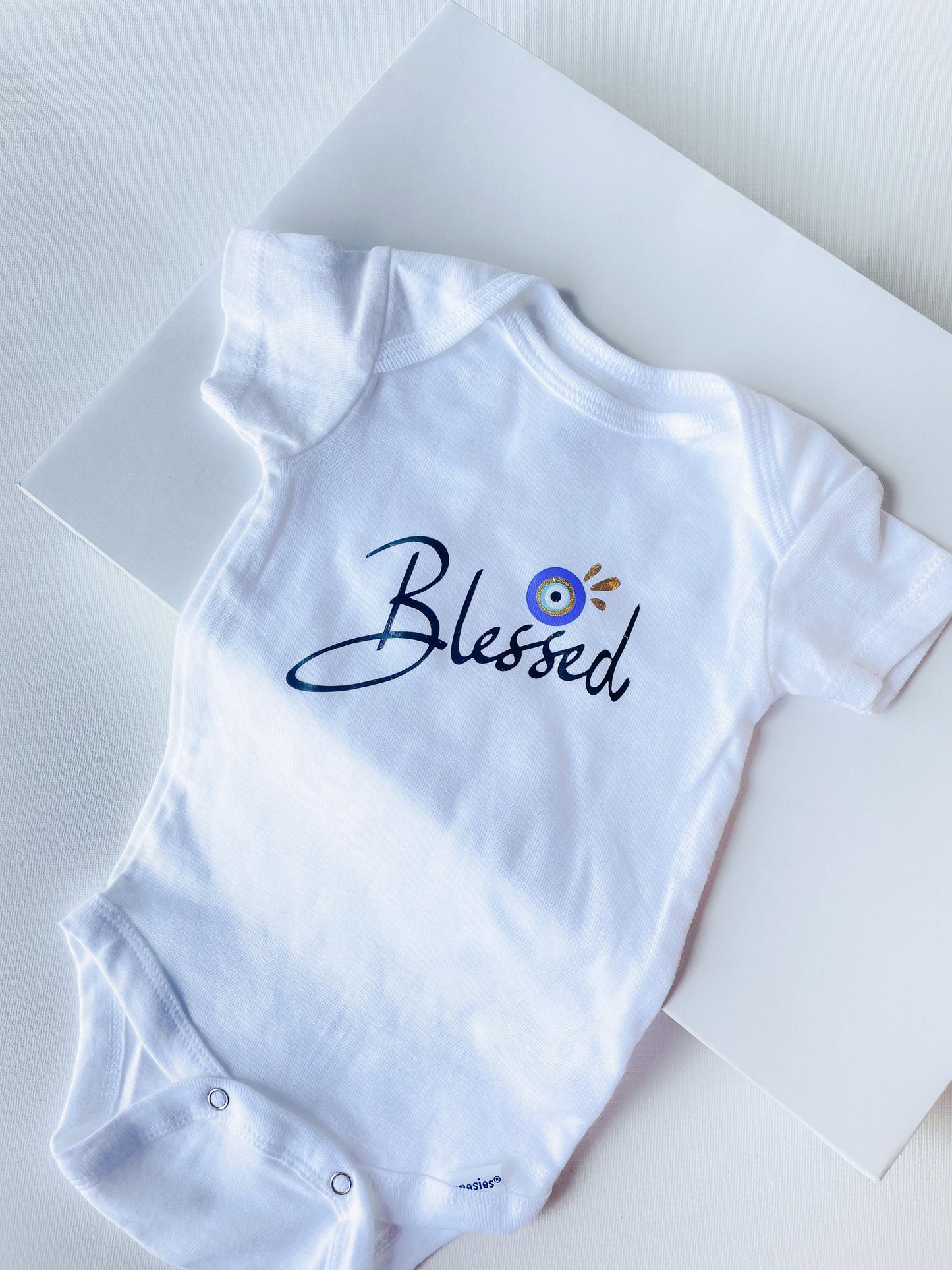 Blessed Baby Onesie With Evil Eye Design By Zaa Custom Baby Bodysuit Blessed Evil Eye