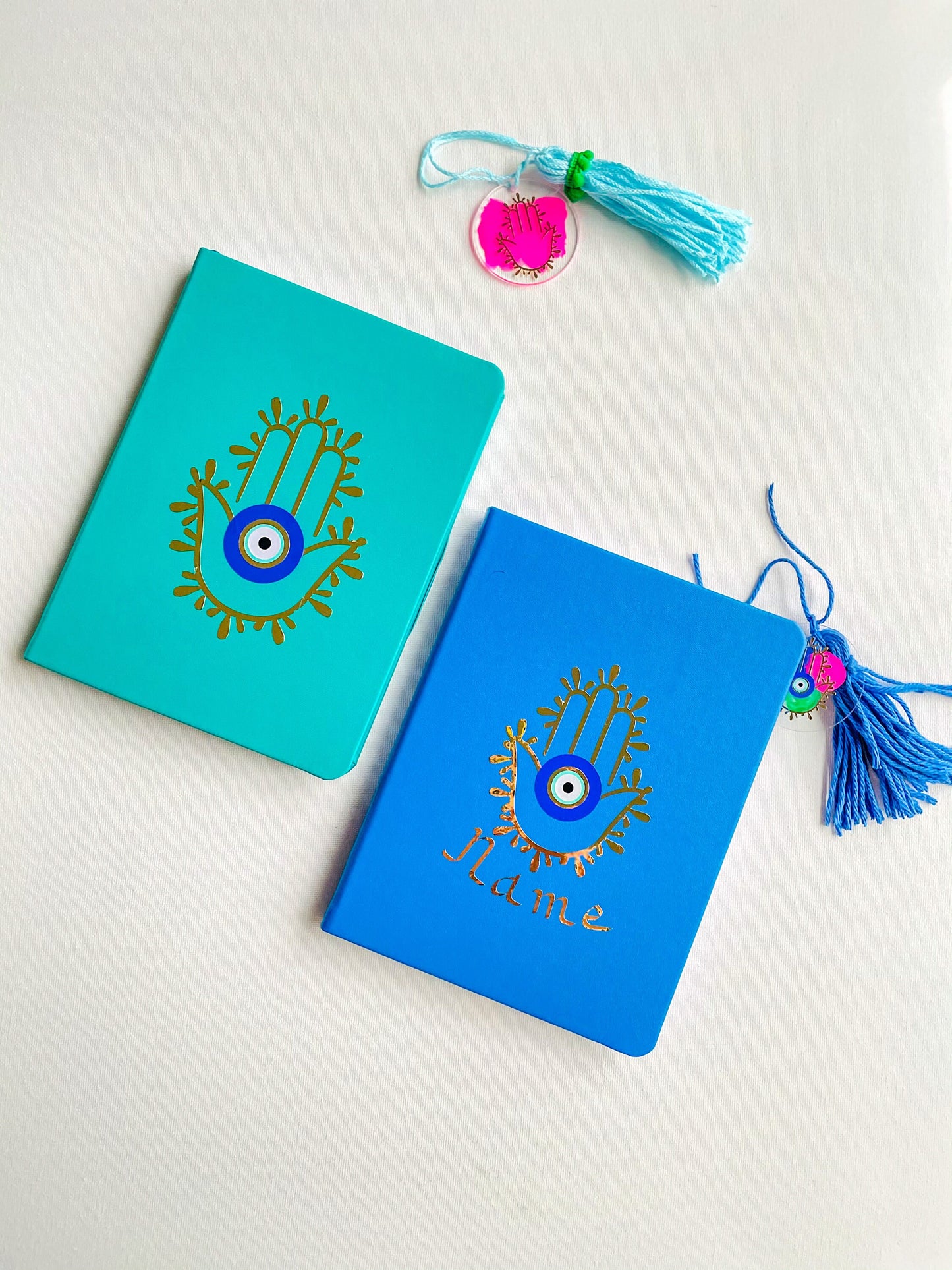 Hamsa Hand Evil Eye Design Journal With Your Name Evil Eye Notebook