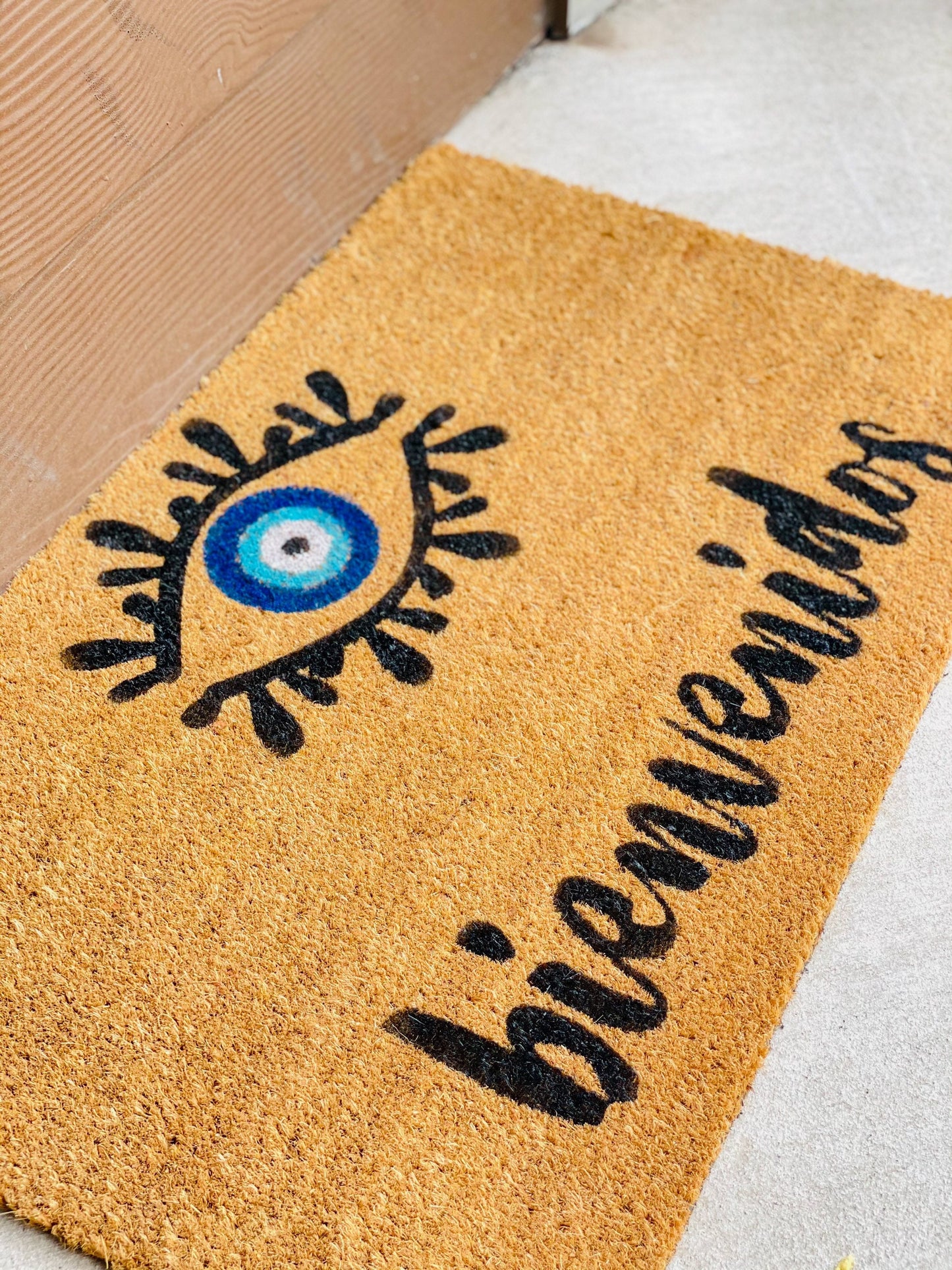 Evil Eye Design Door Mat Custom Door Mat Spanish Version