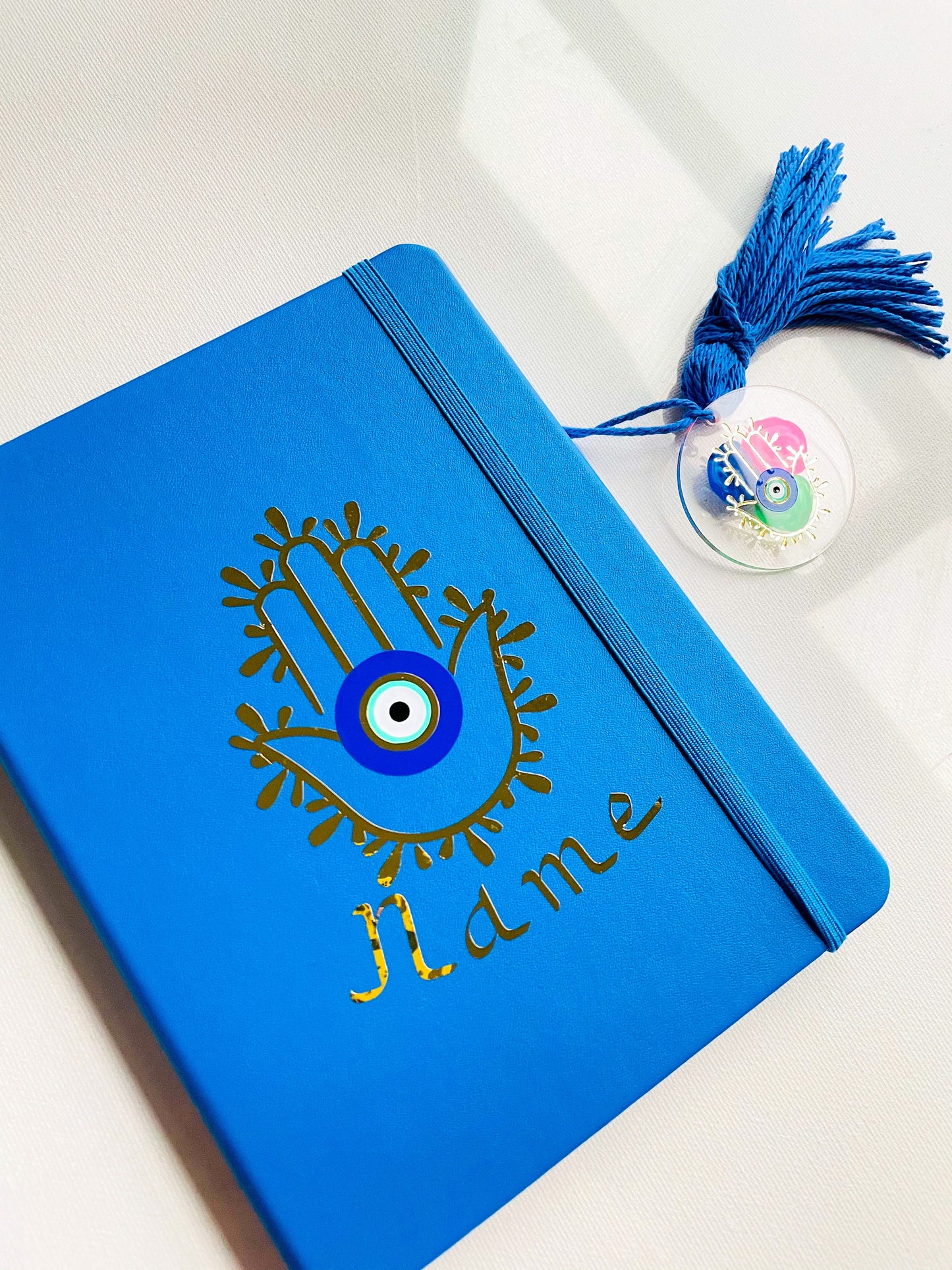 Hamsa Hand Evil Eye Design Journal With Your Name Evil Eye Notebook