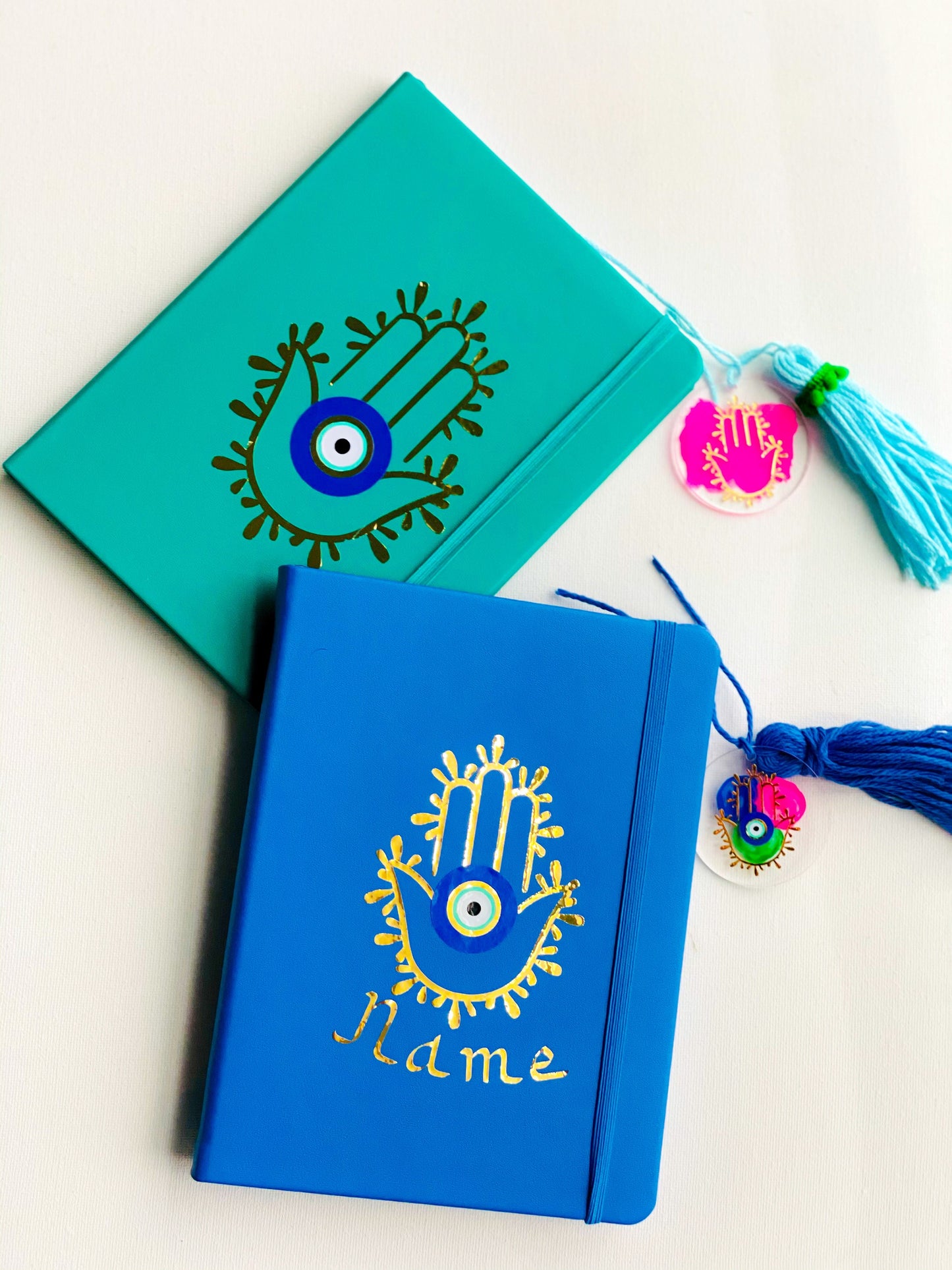 Hamsa Hand Evil Eye Design Journal With Your Name Evil Eye Notebook