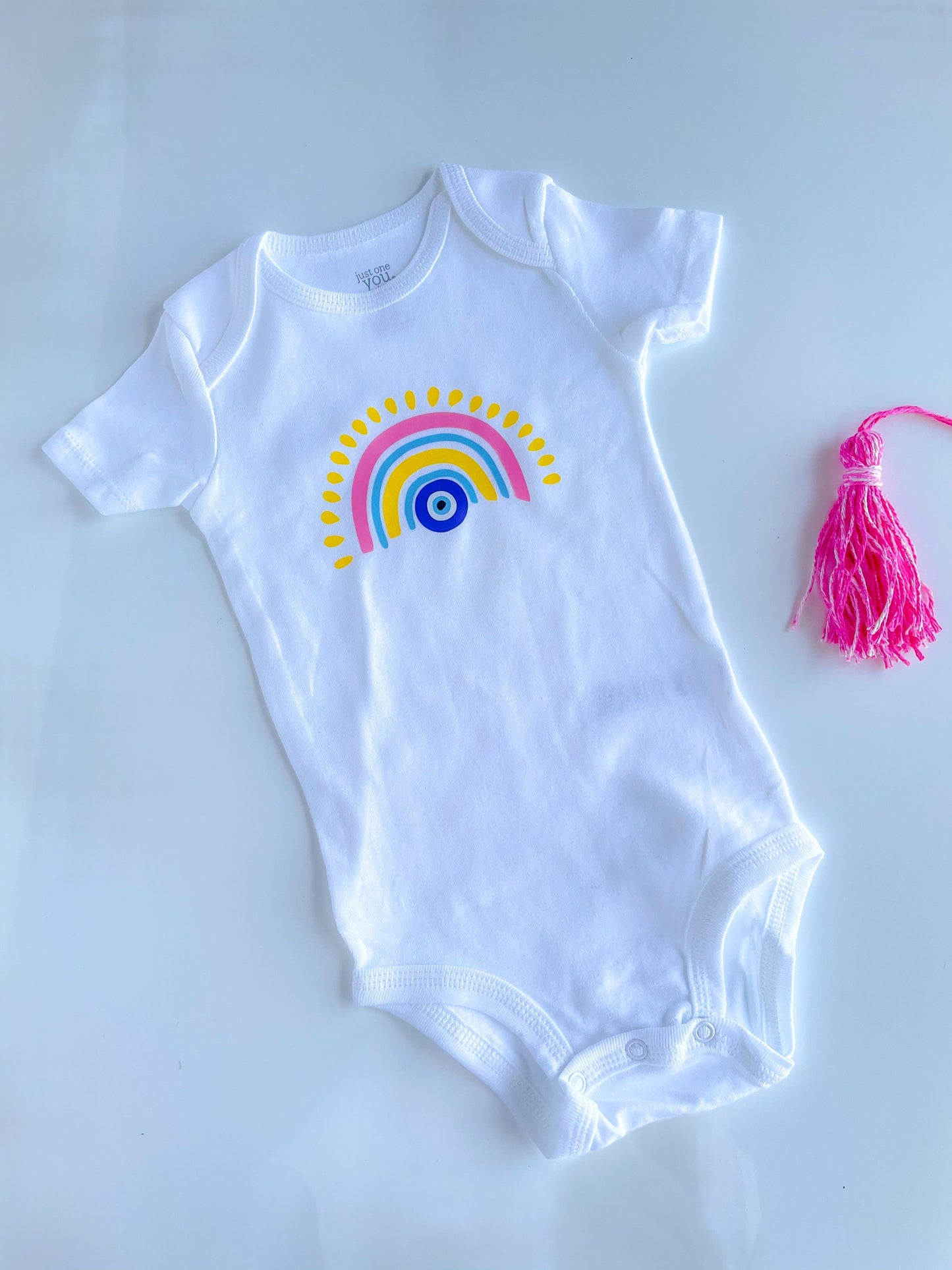 Evil Eye Rainbow Designed Baby Onesie