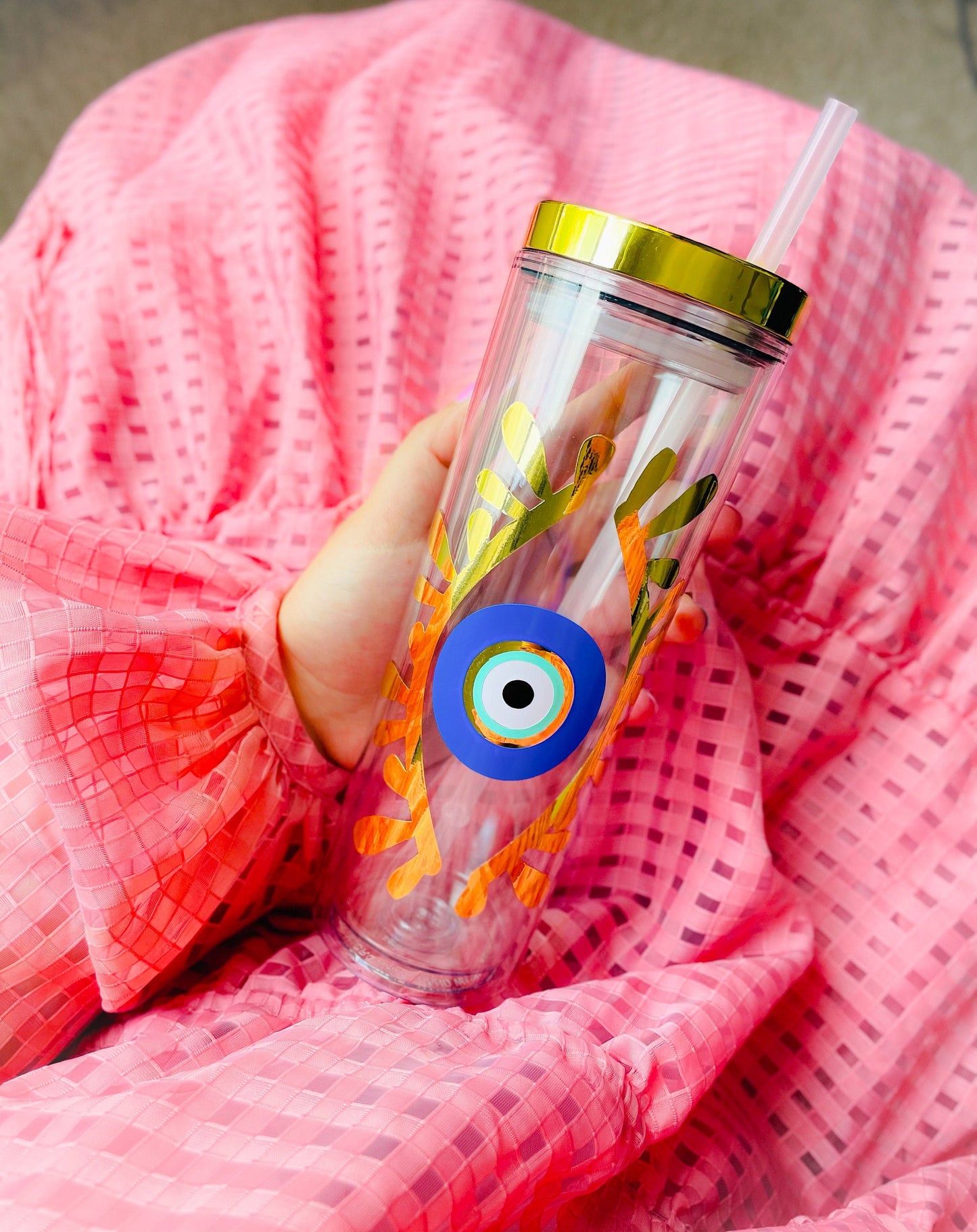 Evil Eye Tumbler With Your Name Evil Eye Design Amida By Zaa Custom Tumbler