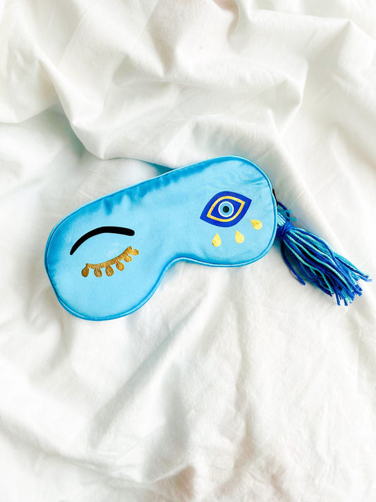 Evil Eye Design Satin Sleep Mask Amida By Zaa