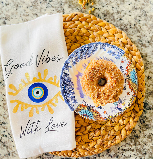 Evil Eye Home Good Vibes Dish Towel  Evil Eye Gift Dish Towel