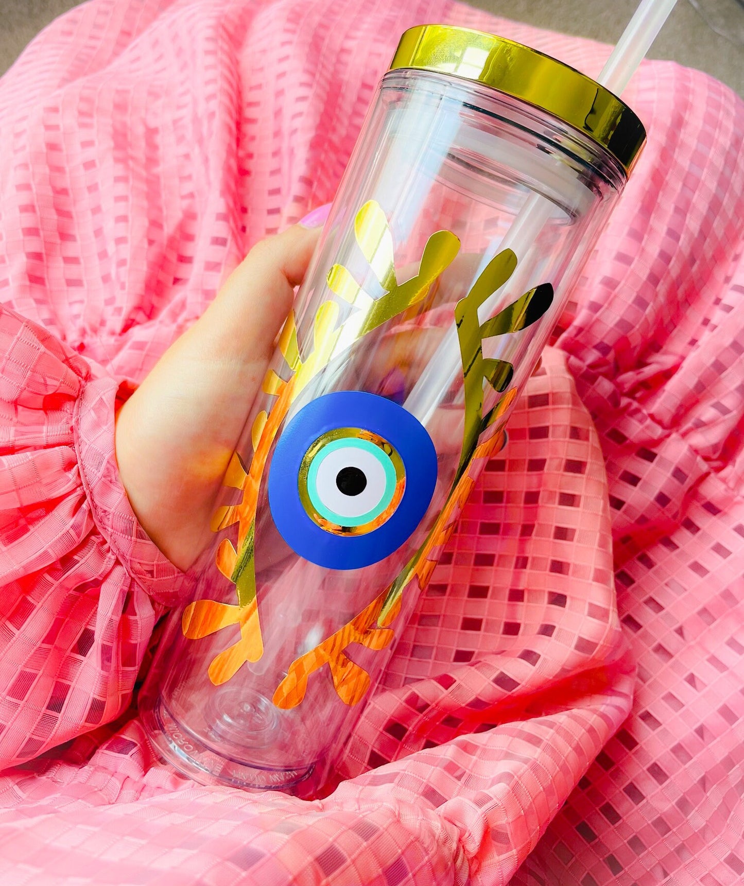 Evil Eye Tumbler With Your Name Evil Eye Design Amida By Zaa Custom Tumbler