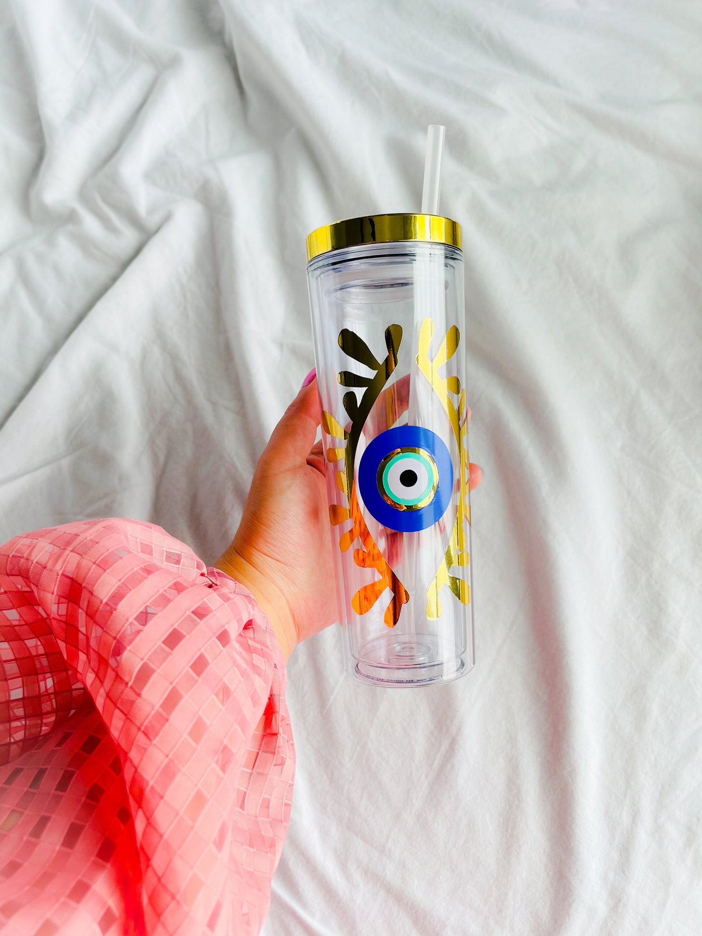 Evil Eye Tumbler With Your Name Evil Eye Design Amida By Zaa Custom Tumbler