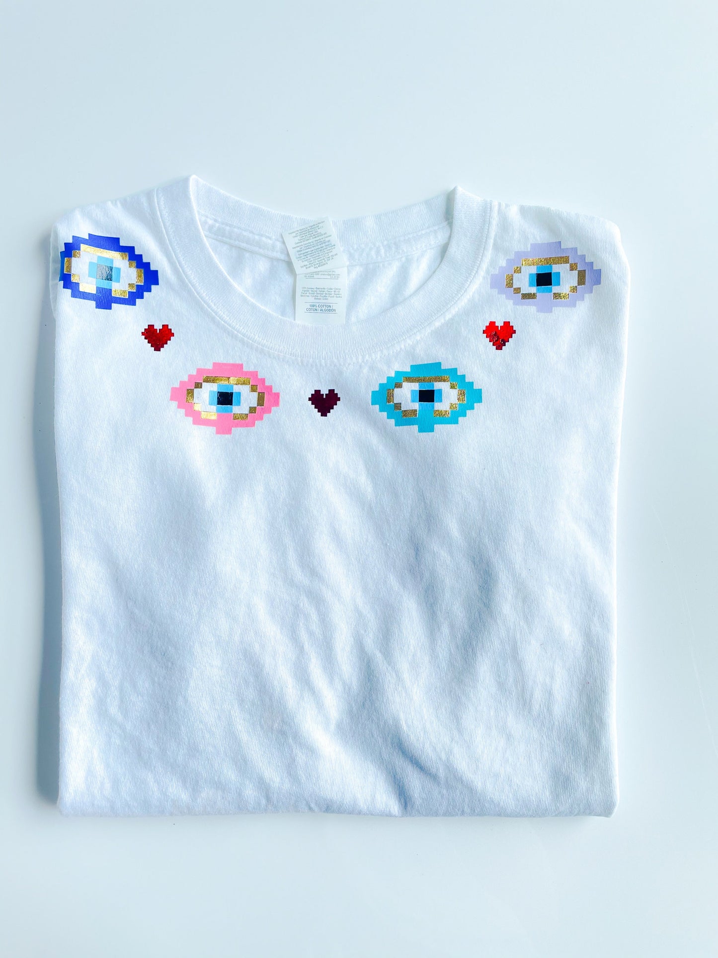 Evil Eye Necklace T shirt Custom Top Evil Eye Top Colorful Boho Top