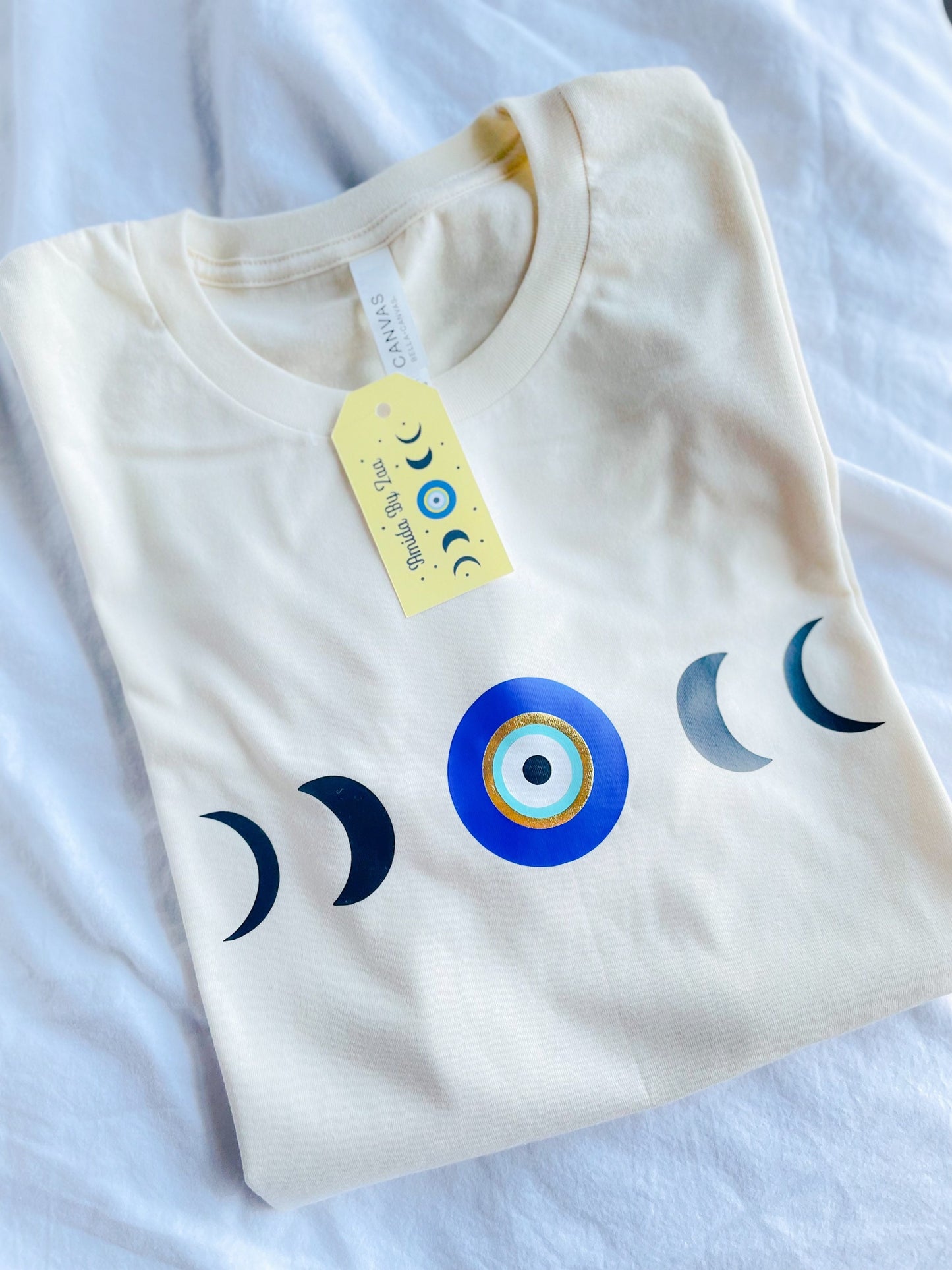 Evil Eye Moon Phases T shirt Designed By Zaa Evil Eye Tee Custom Tshirt