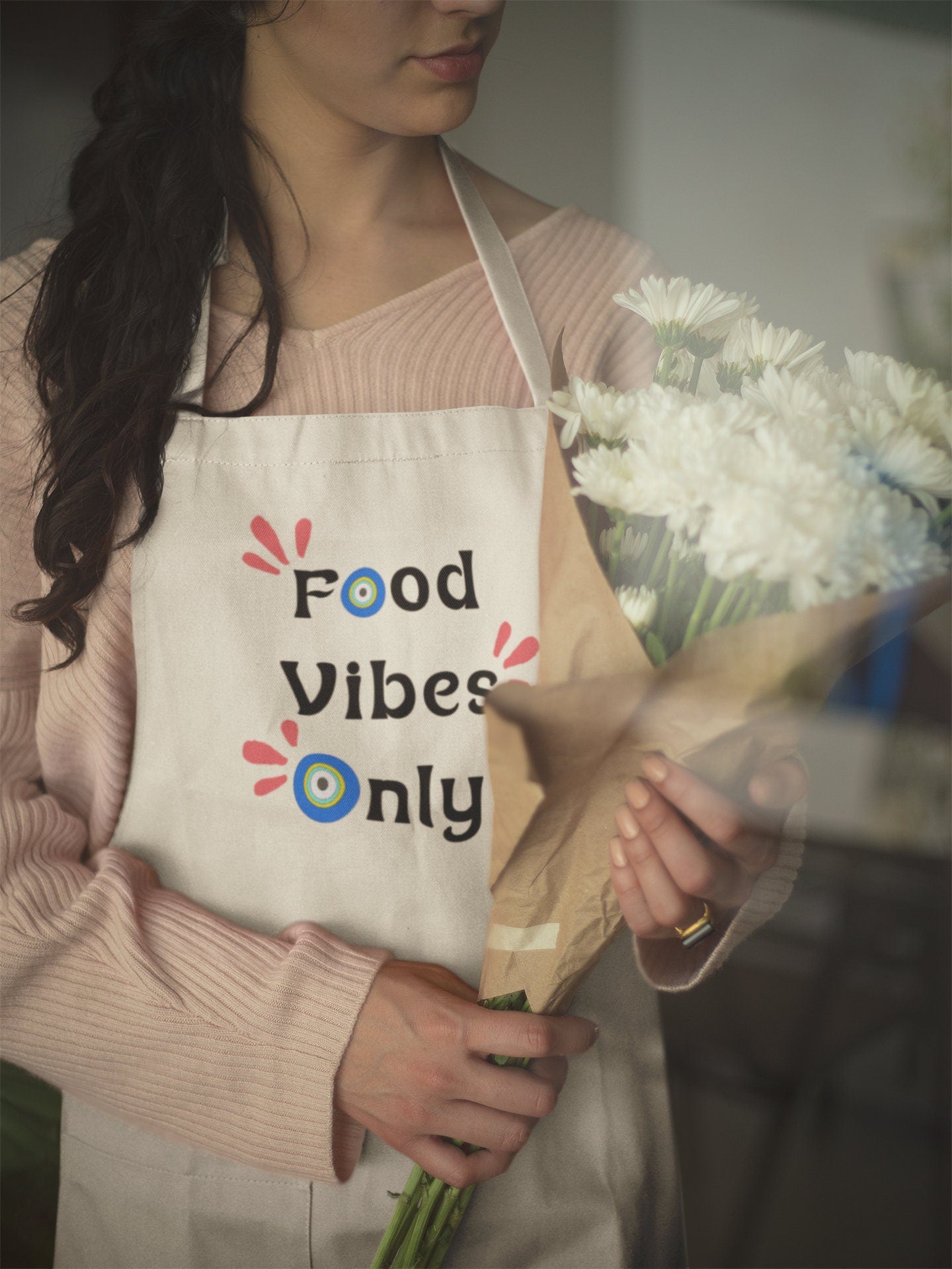 Food Vibes Only Evil Eye Apron Unisex