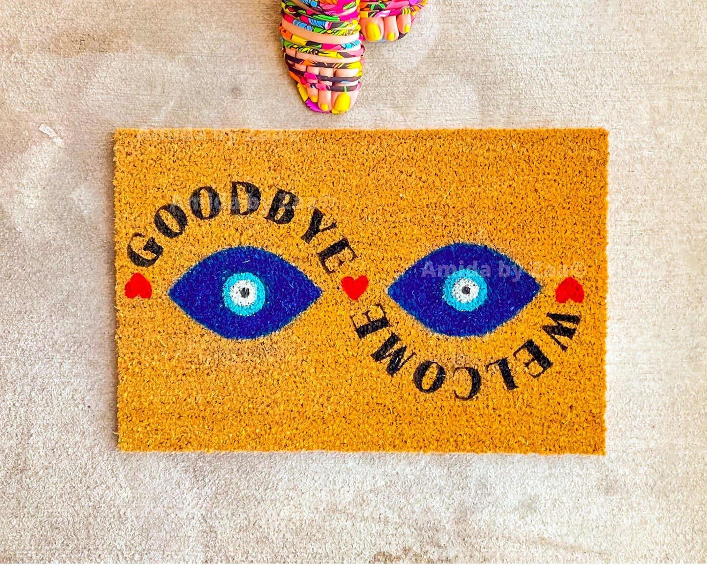 Evil Eye Design Doormat Funny Doormat Welcome Doormat Evil Eye Door Mat Check Energy Door Mat