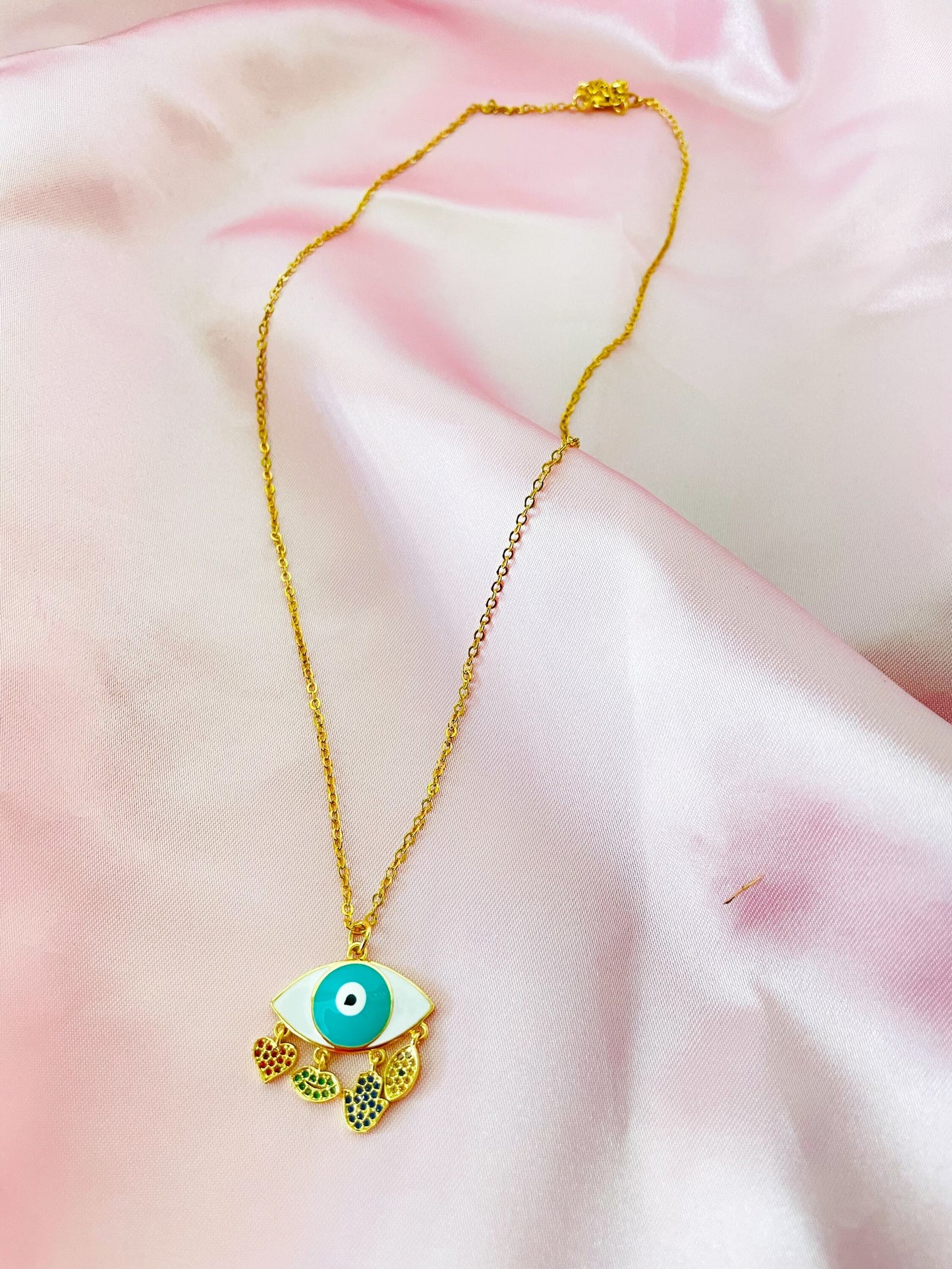 Evil Eye Necklace Evil Eye Chain Necklace Woman Necklace Eye Necklace Hamsa Hand necklace Hamsa Necklace