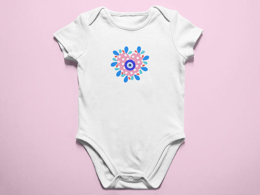 Evil Eye Baby Girl Onesie With Polka Dot New Born Baby Gift Evil Eye