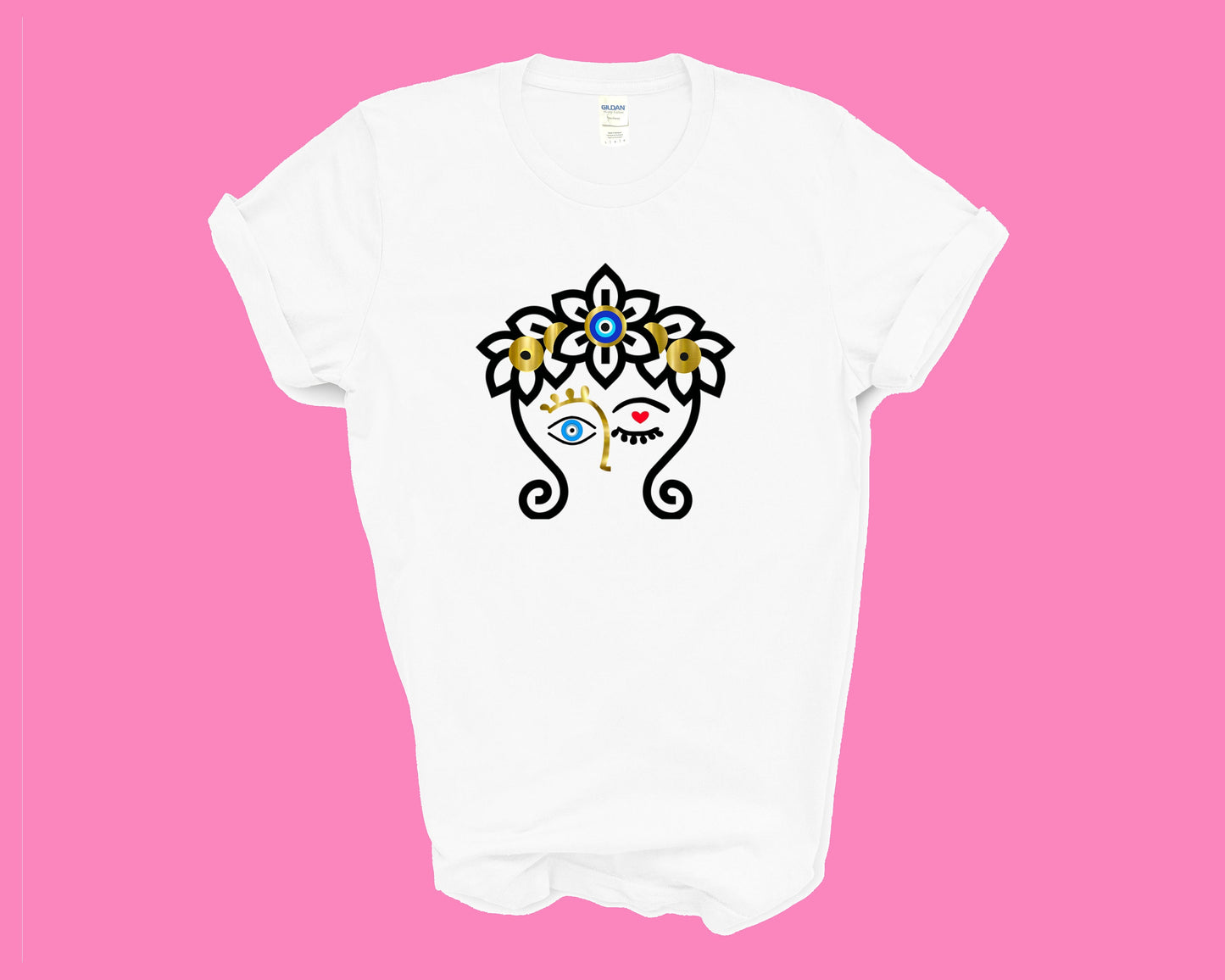 Evil Eye T shirt Face Siluet Top Woman Face Tshirt Amida By Zaa Boho Top