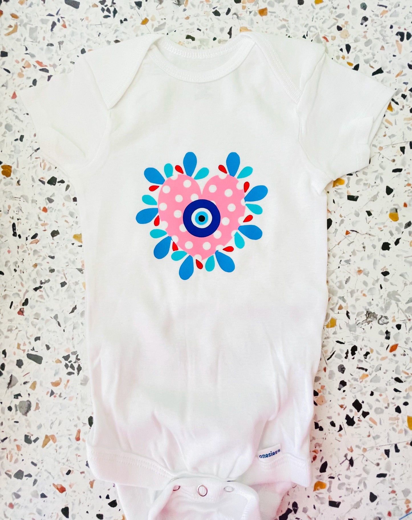 Evil Eye Baby Girl Onesie With Polka Dot New Born Baby Gift Evil Eye