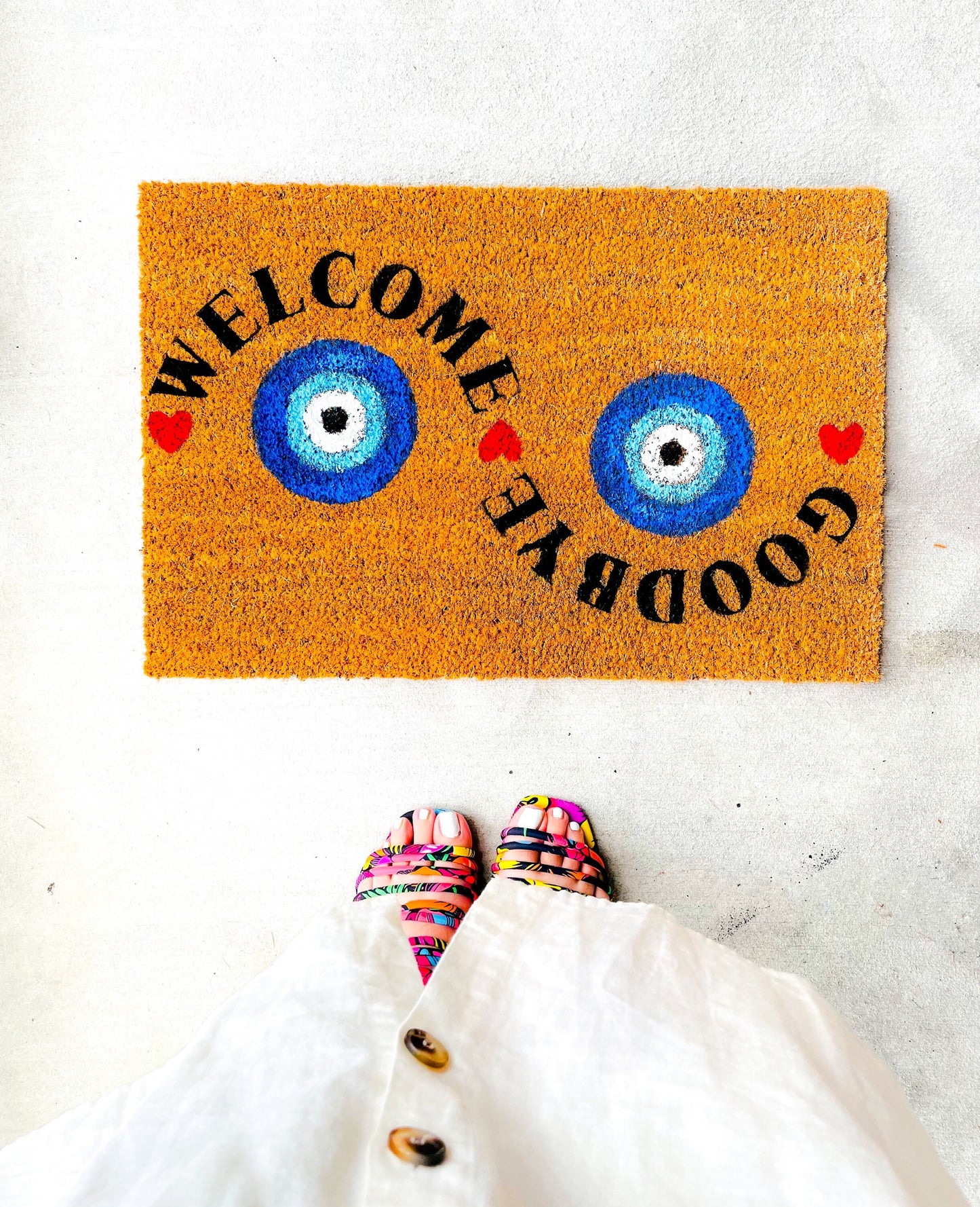 Evil Eye Doormat Funny Doormat Evil Eye Door Mat Check Energy Doormat Funny Door Mat