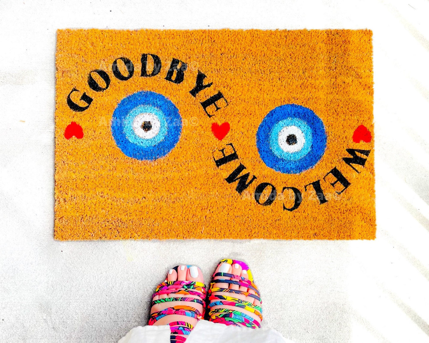 Evil Eye Doormat Funny Doormat Evil Eye Door Mat Check Energy Doormat Funny Door Mat