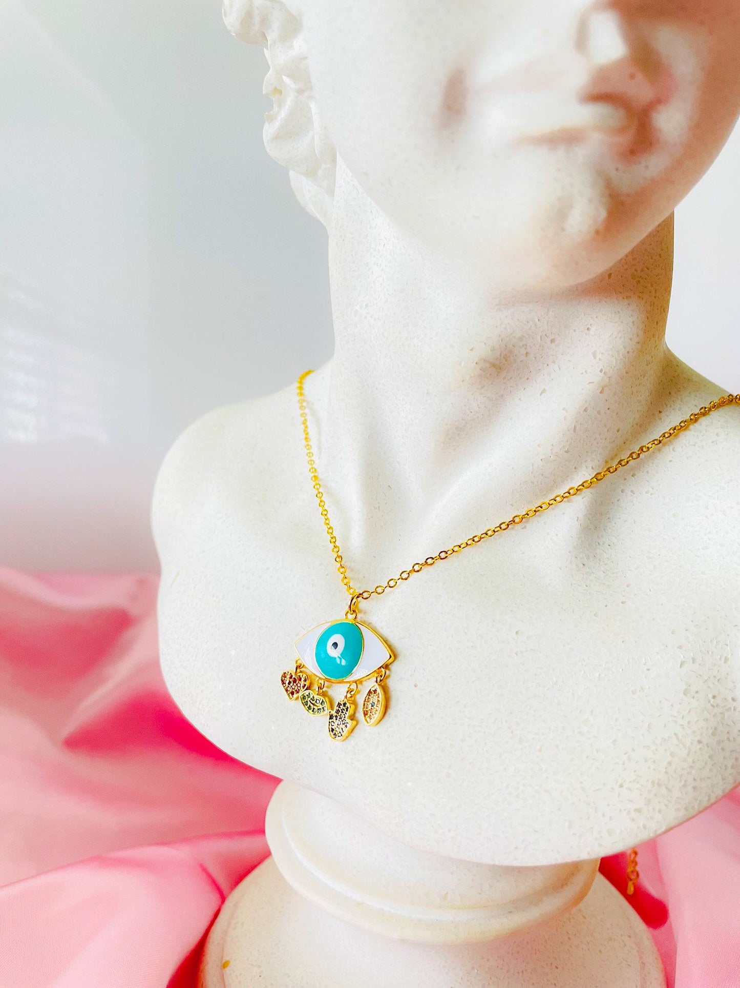 Evil Eye Necklace Evil Eye Chain Necklace Woman Necklace Eye Necklace Hamsa Hand necklace Hamsa Necklace