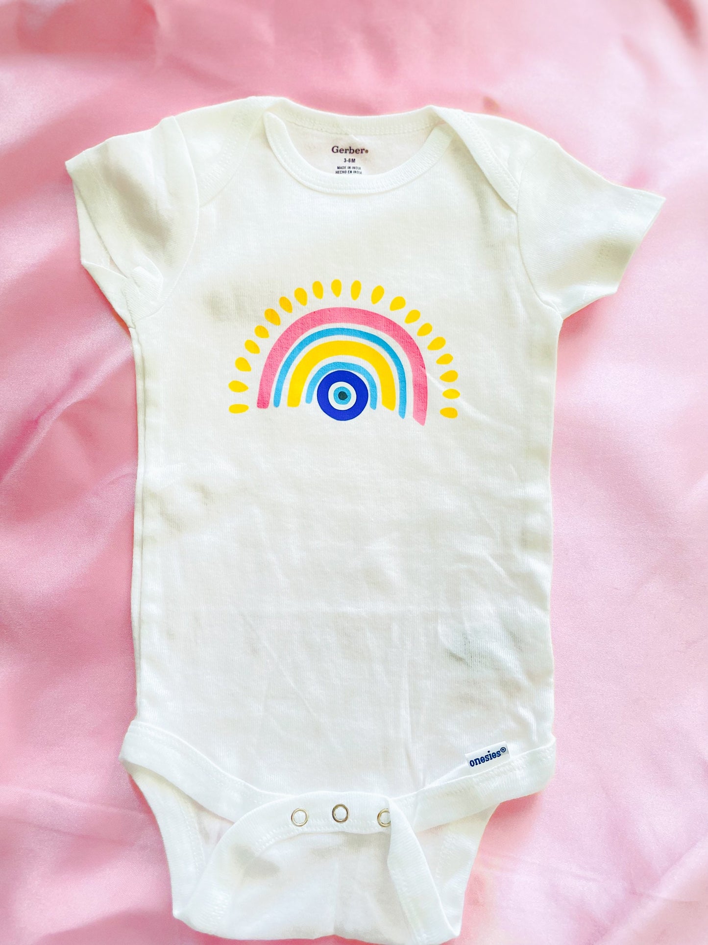 Evil Eye Rainbow Designed Baby Onesie