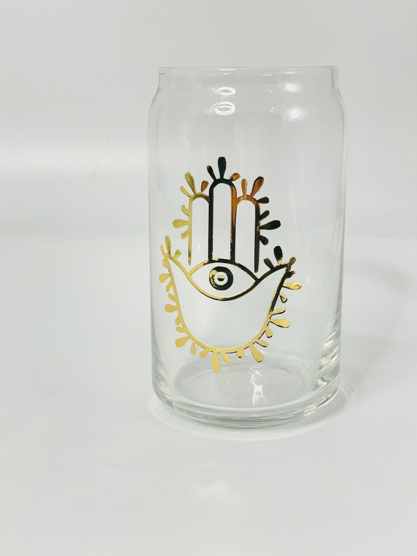 Amida Hamsa Can Shaped Glass